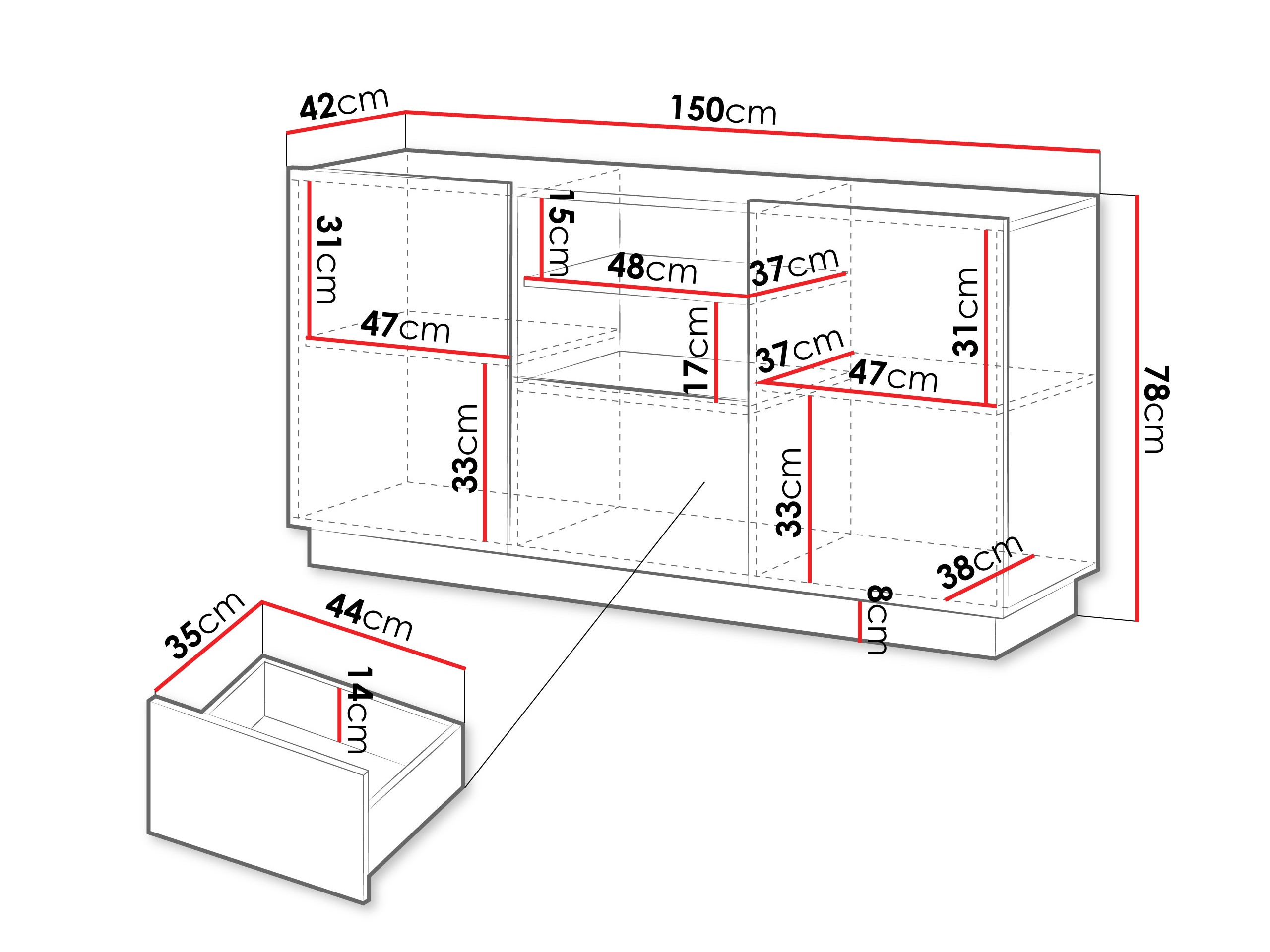 Komoda Lingua (Bijela)