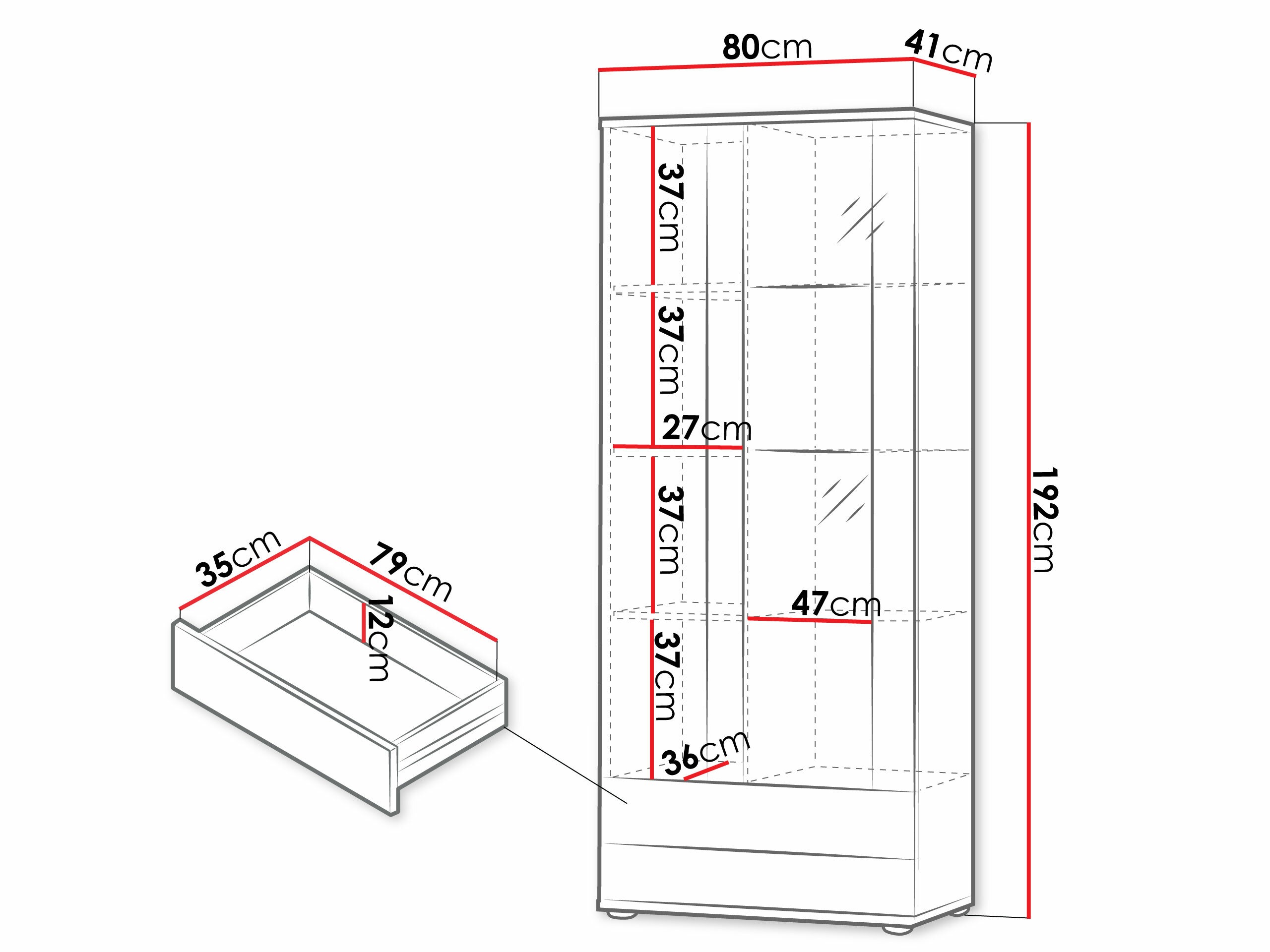 Polica Tornola 105 (Bijela + Sjajno bijela)
