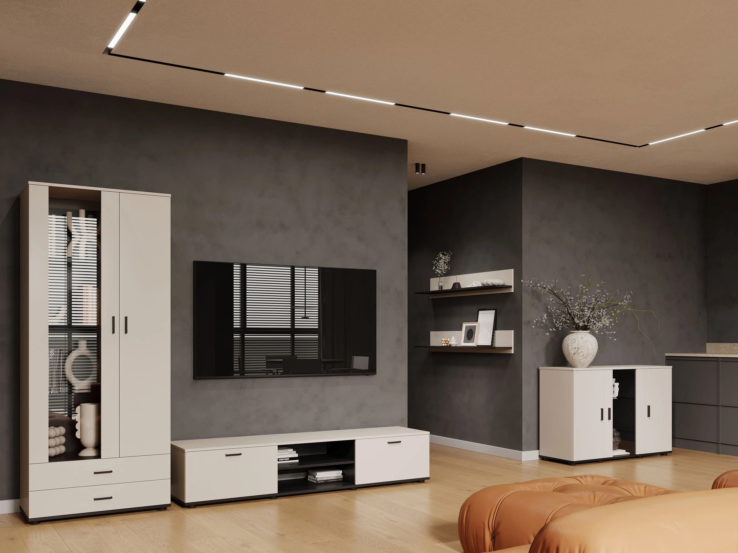 Polica Tornola 105 (Kašmir + Crna)