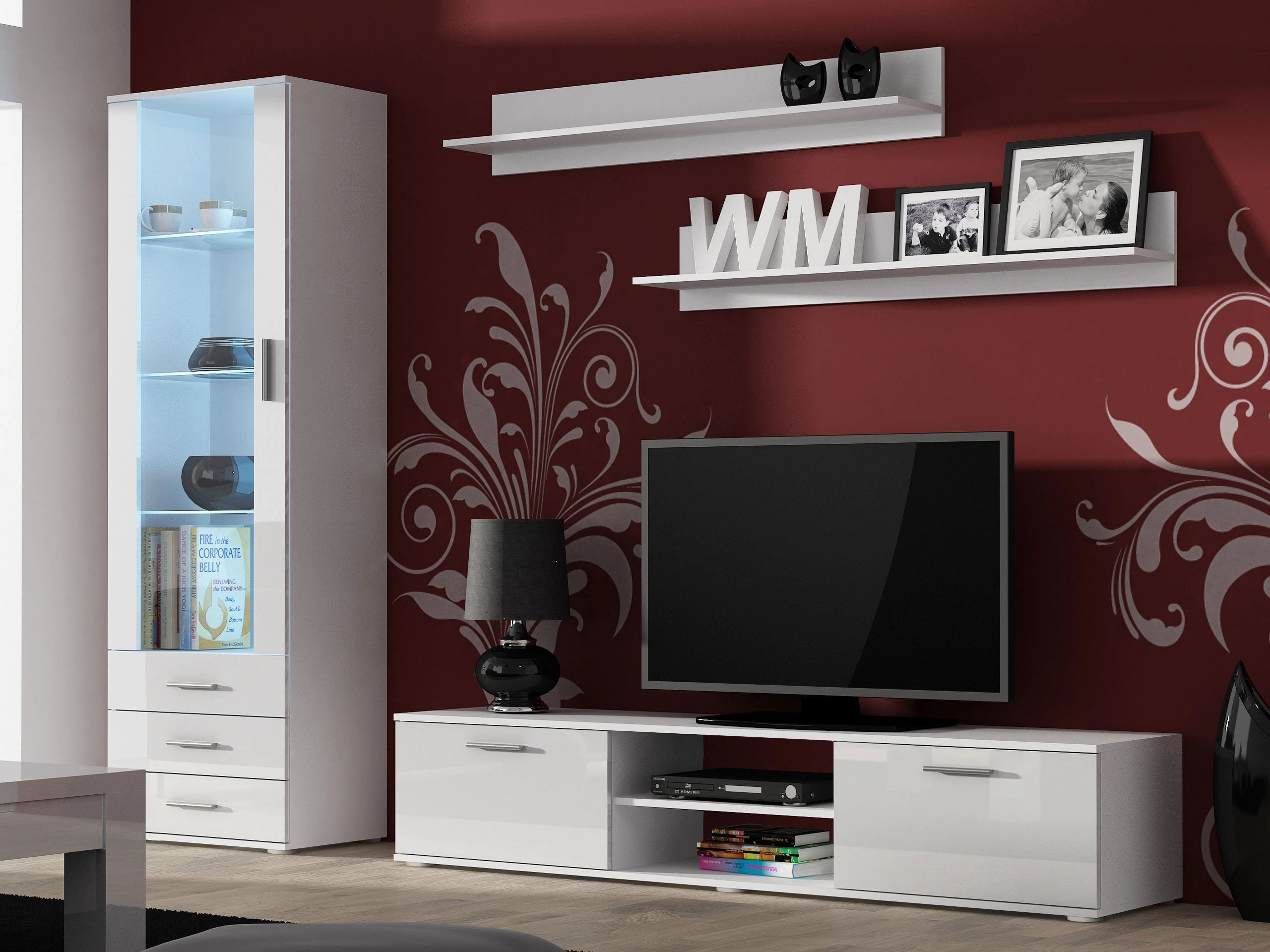 Set za dnevni boravak Tornola 107 (Bijela + Sjajno bijela)