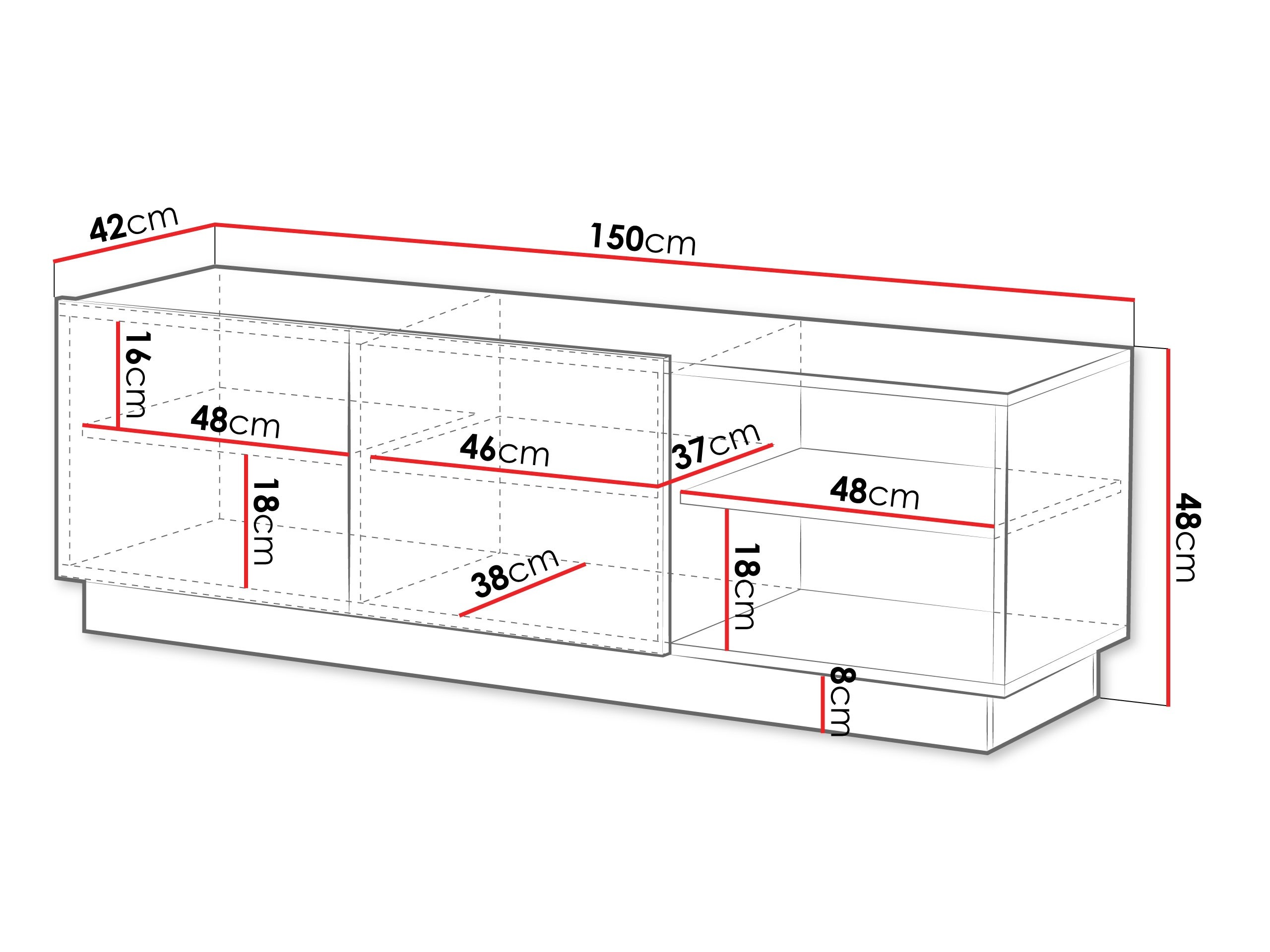 TV stol Lusonu 103 (Bijela)
