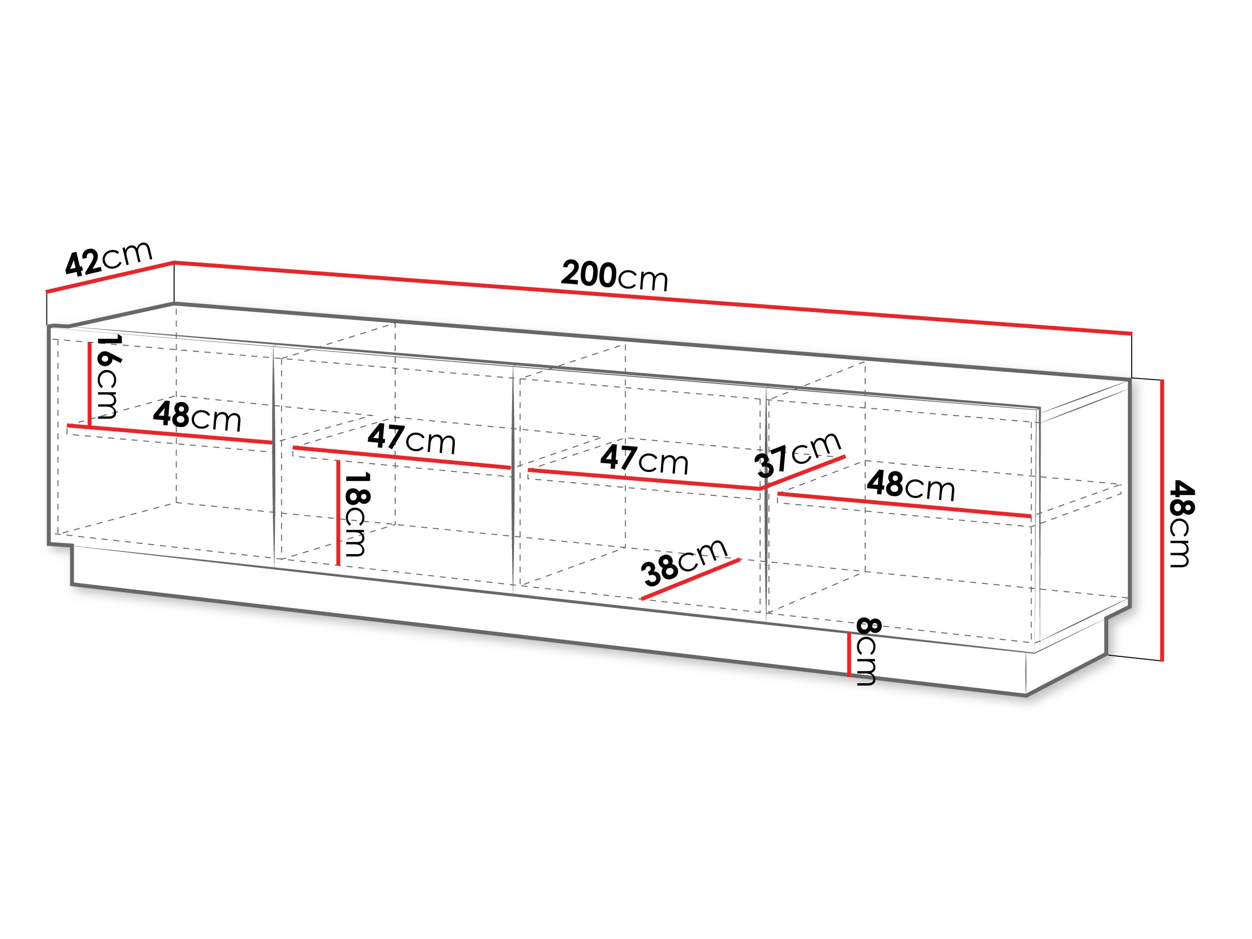 TV stol Lusonu 104 (Bijela)