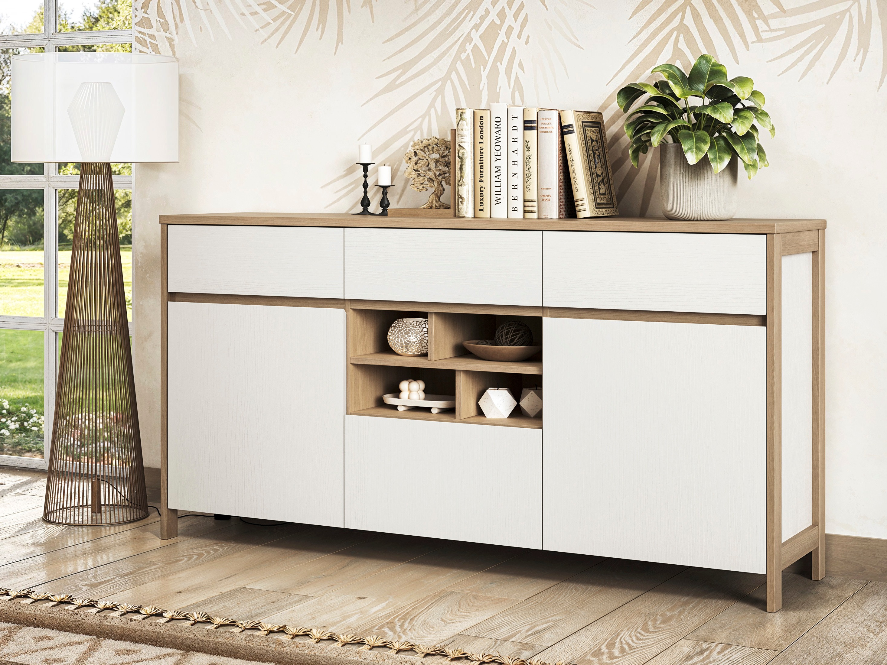 Komoda Fermaru 104 (Bijela + Hrast)