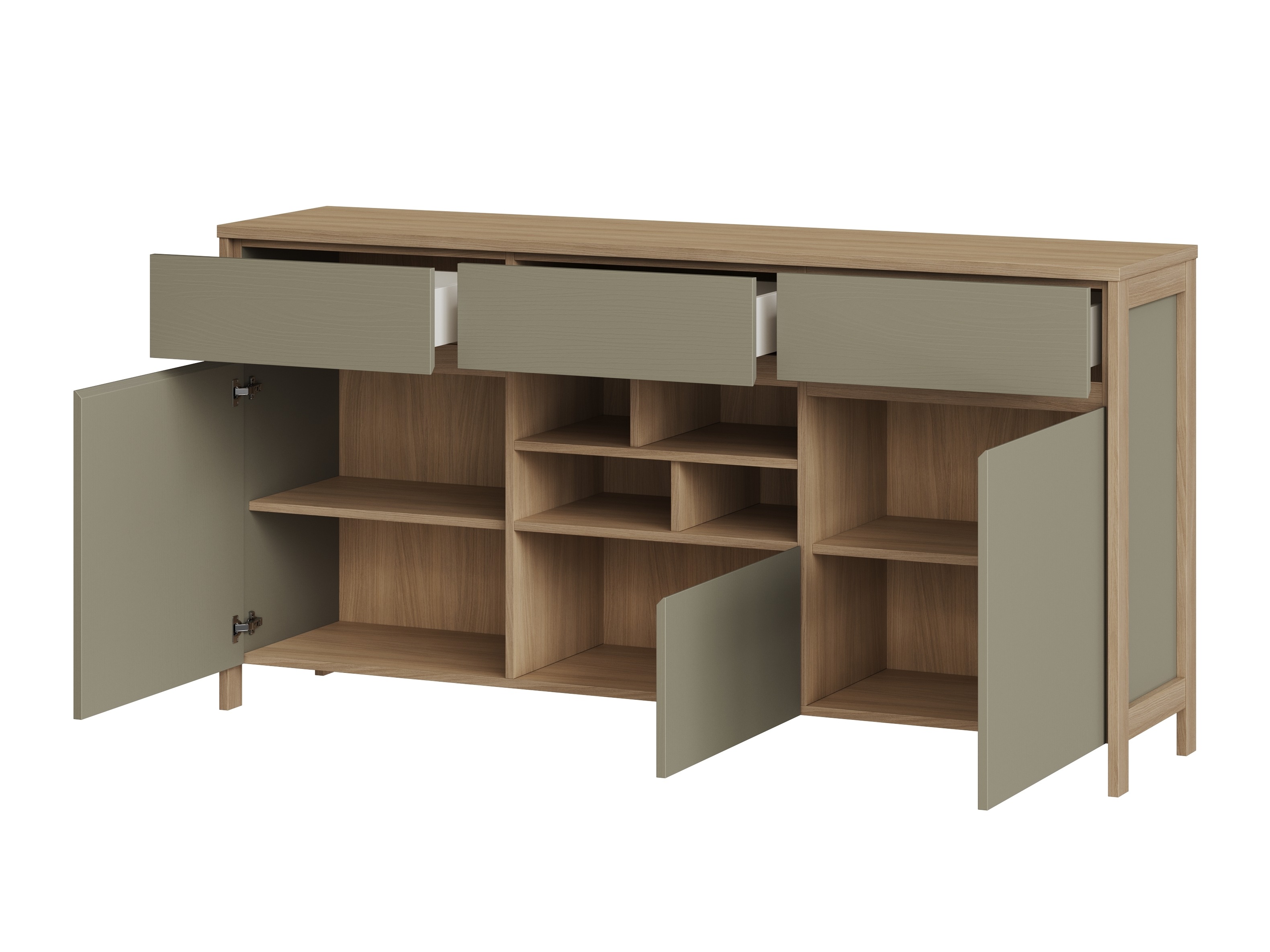 Komoda Fermaru 104 (Zagasito zelena + Hrast)