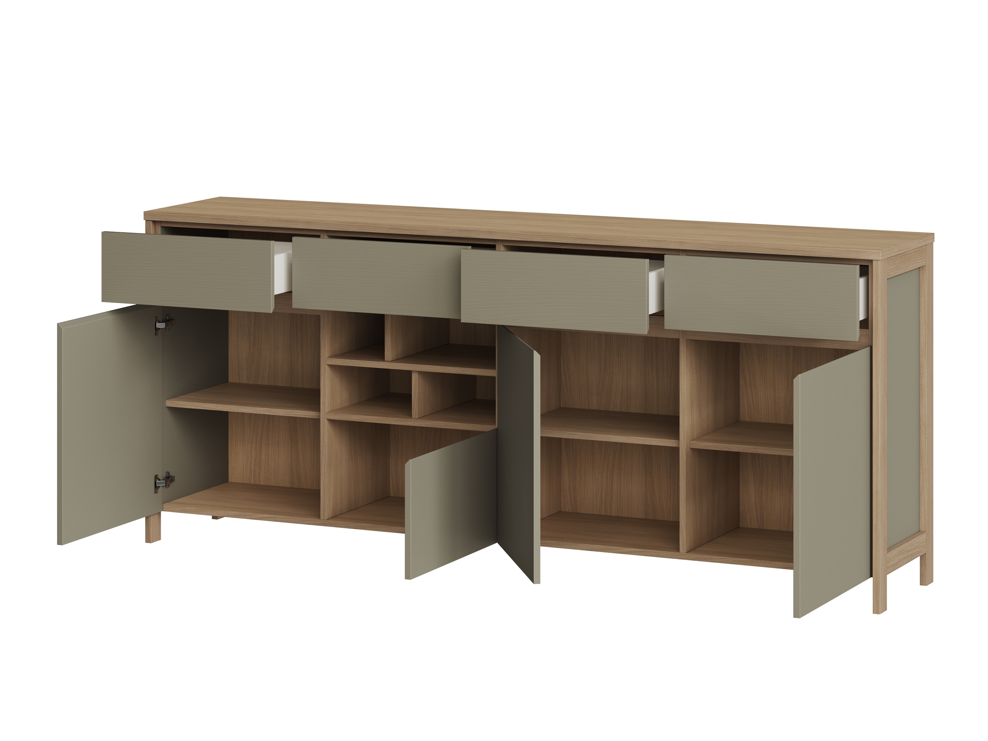 Komoda Fermaru 105 (Zagasito zelena + Hrast)