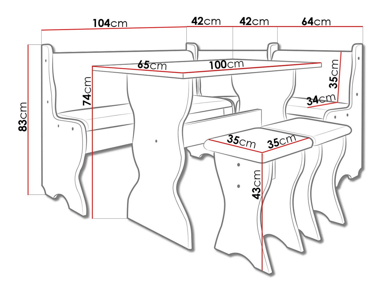 Kutni blagovaonski set Reading 100 (Kašmir + Trinity 02)