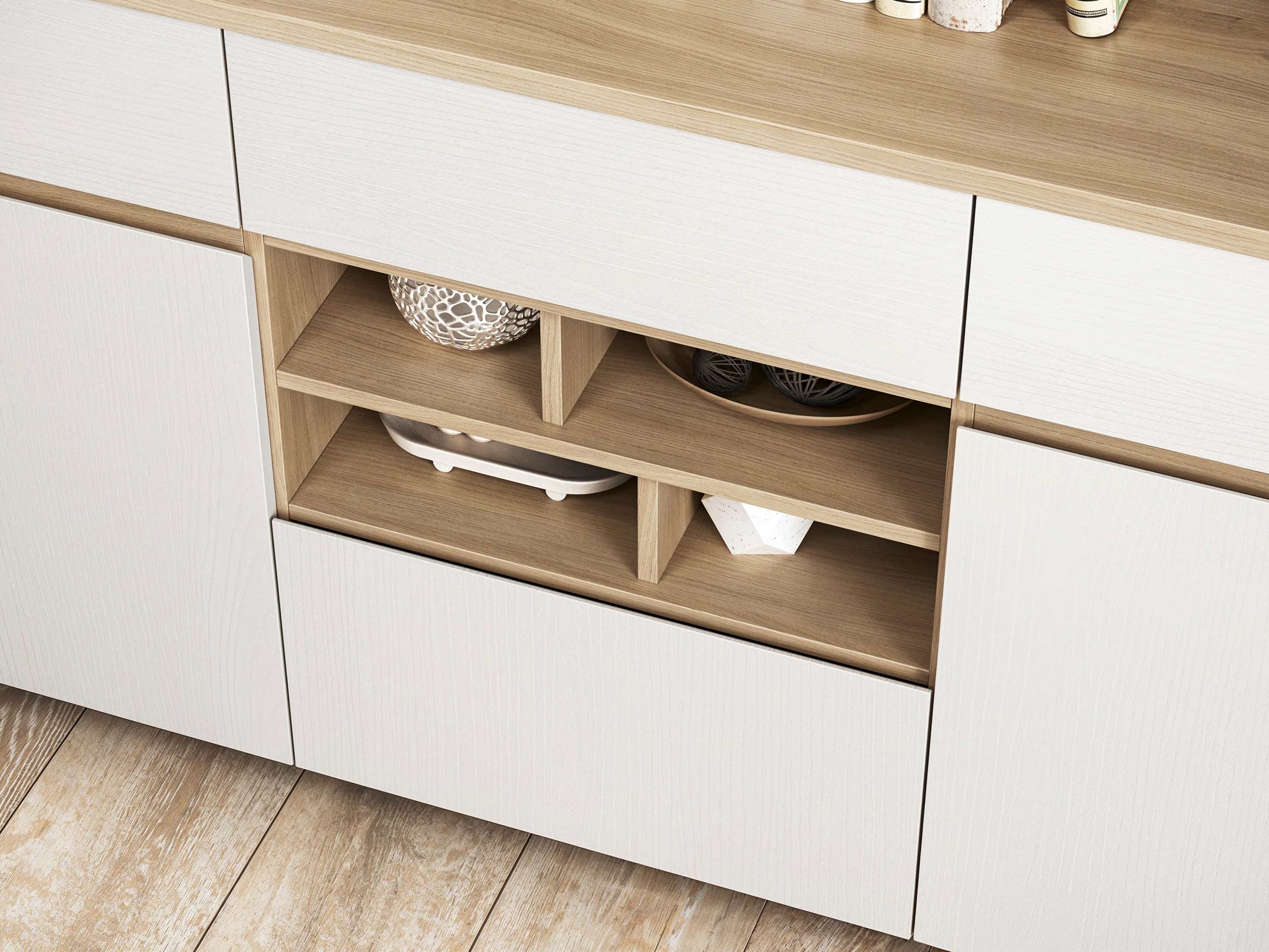 Polica Fermaru 100 (Bijela + Hrast)