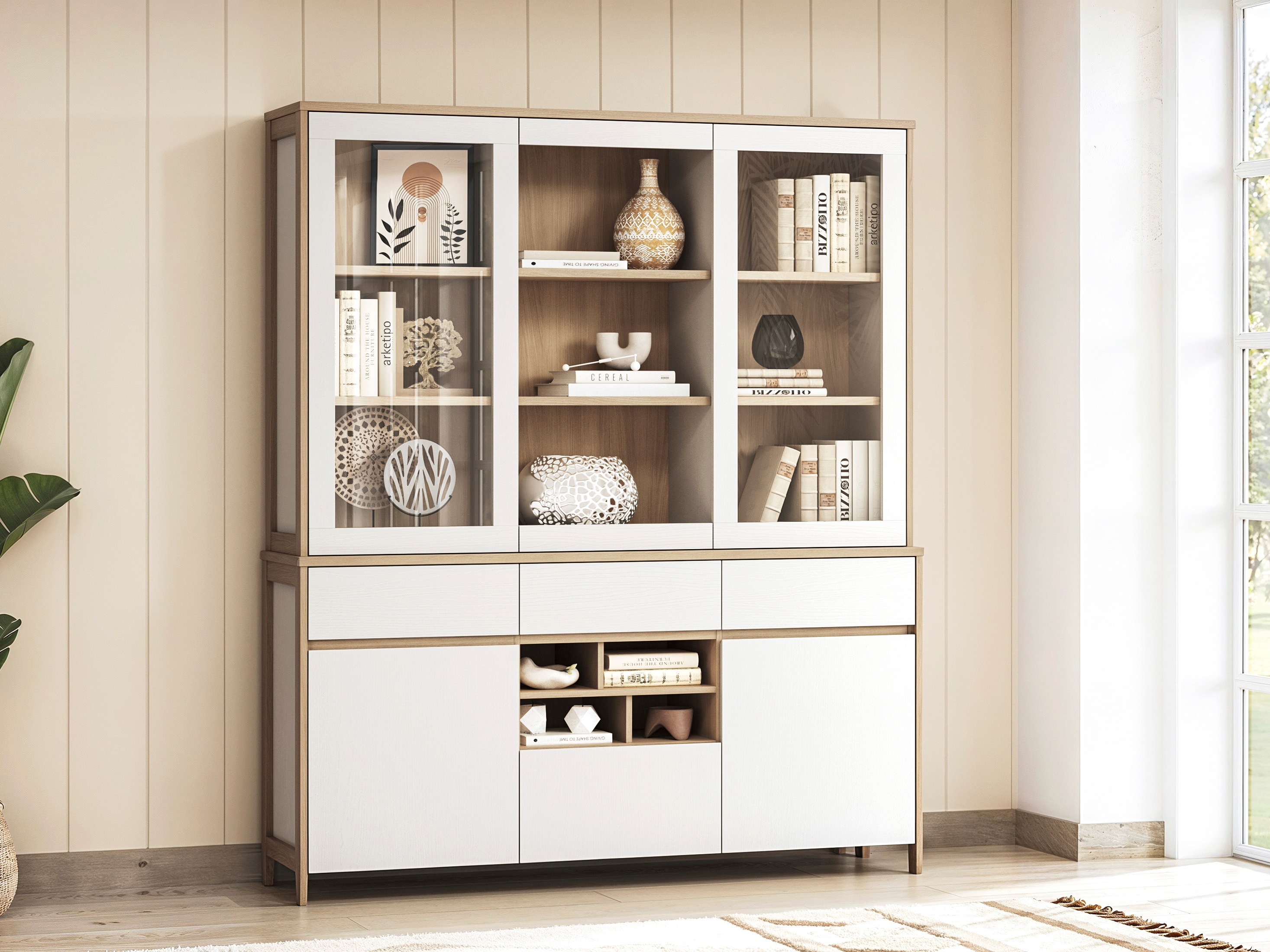 Polica Fermaru 100 (Bijela + Hrast)