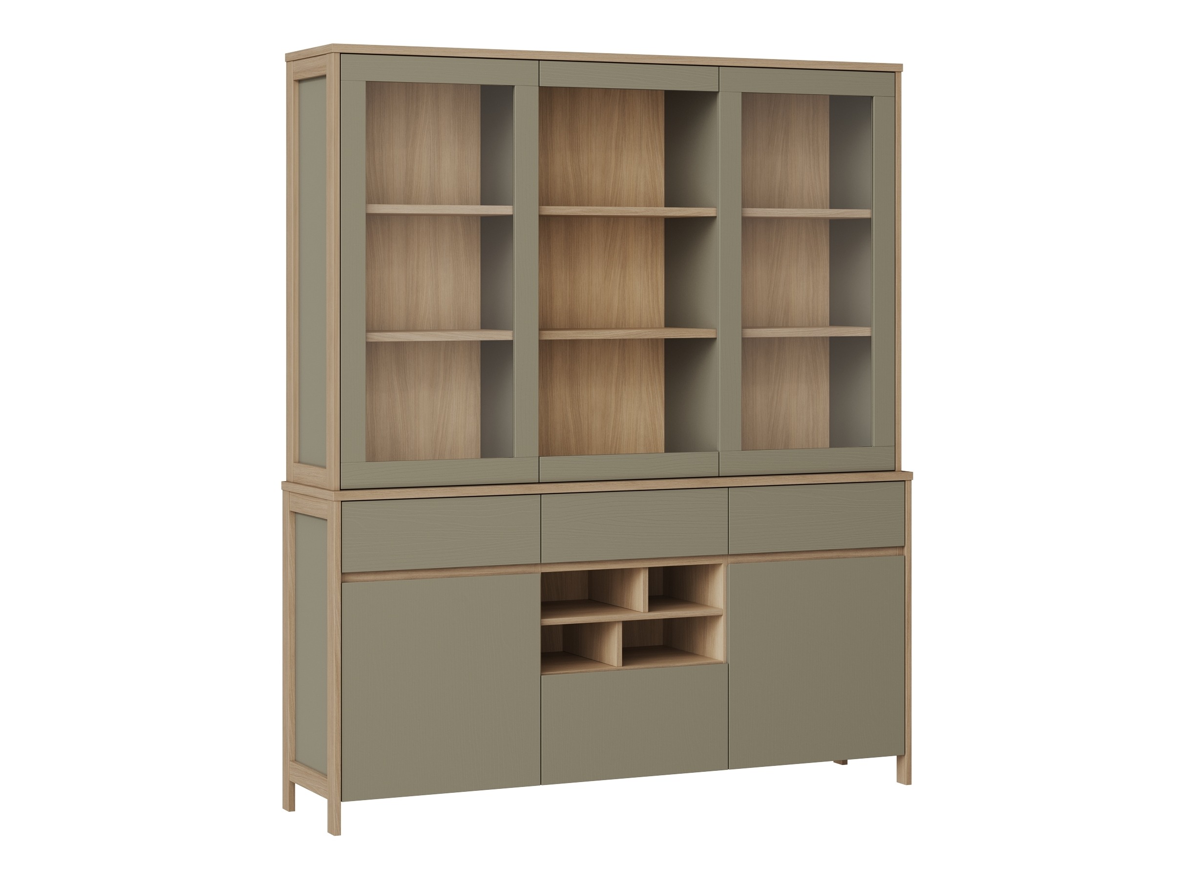 Polica Fermaru 100 (Zagasito zelena + Hrast)