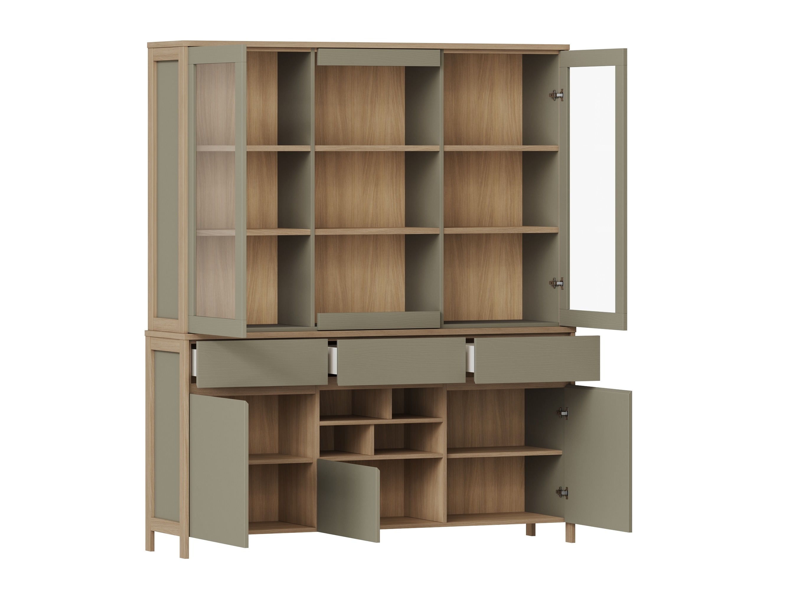 Polica Fermaru 100 (Zagasito zelena + Hrast)