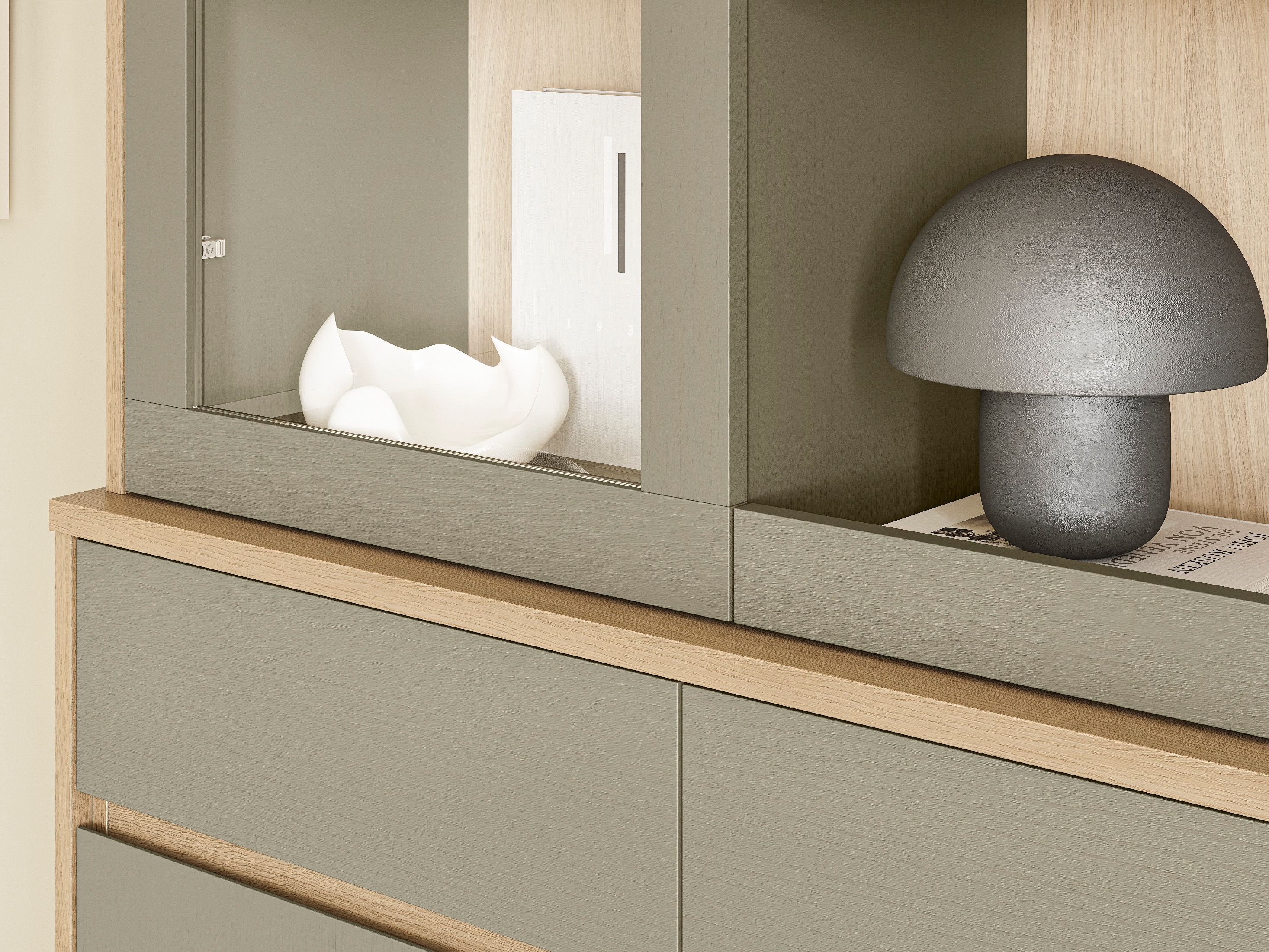 Polica Fermaru 100 (Zagasito zelena + Hrast)