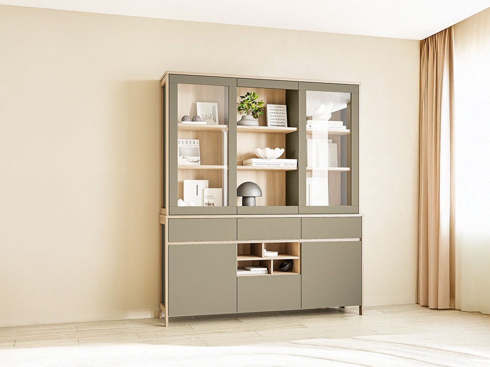 Polica Fermaru 100 (Zagasito zelena + Hrast)