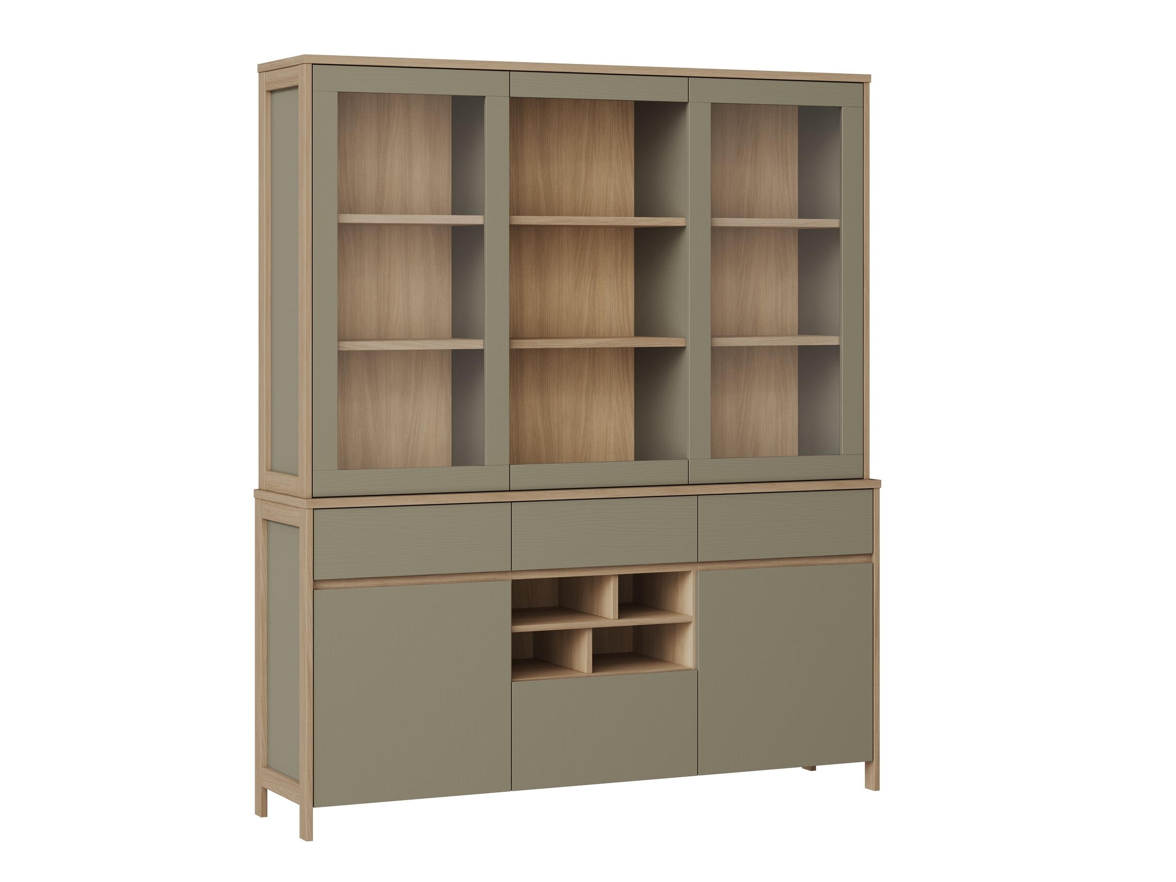 Polica Fermaru 100 (Zagasito zelena + Hrast)