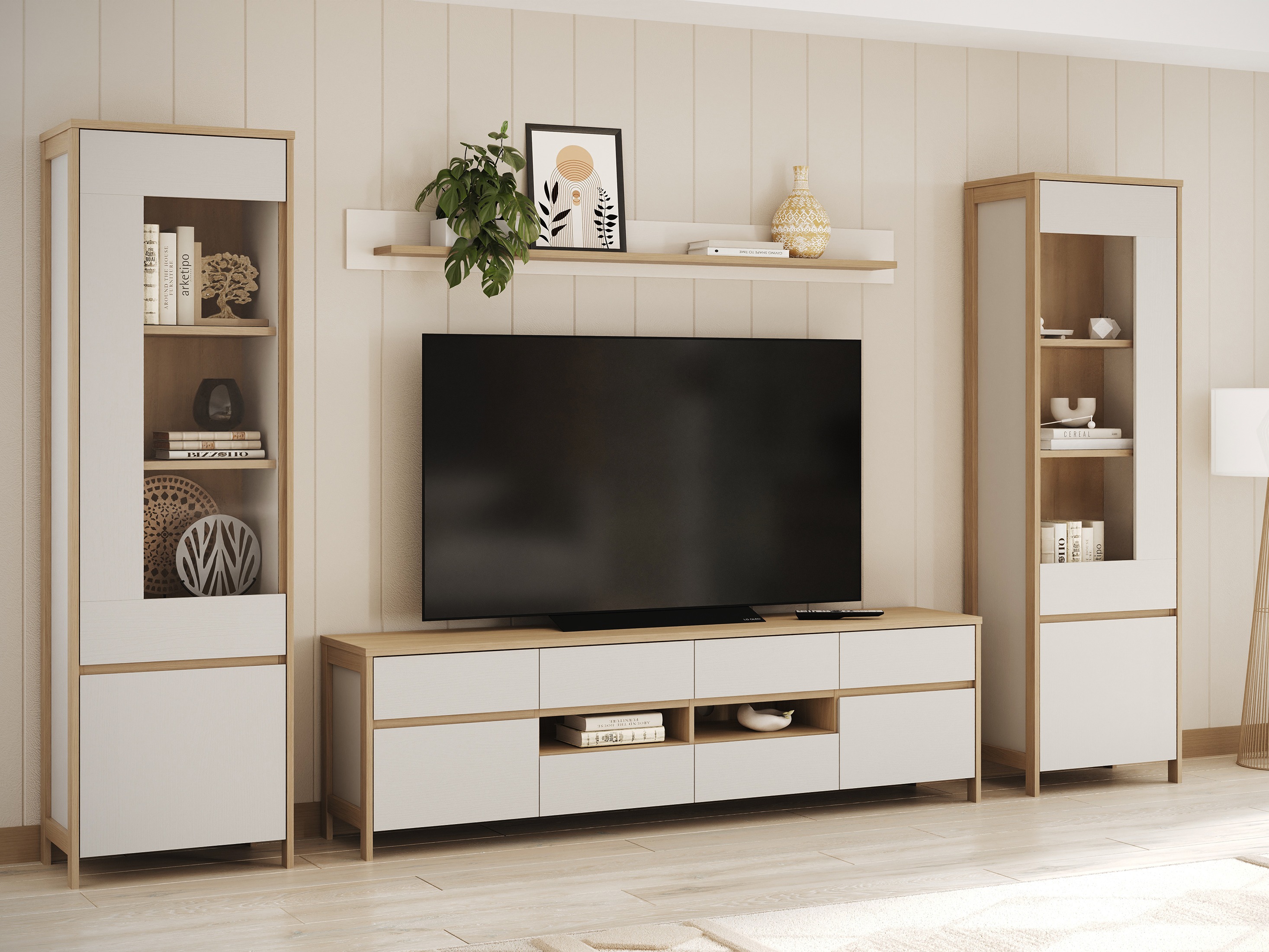 Polica Fermaru 101 (Bijela + Hrast)