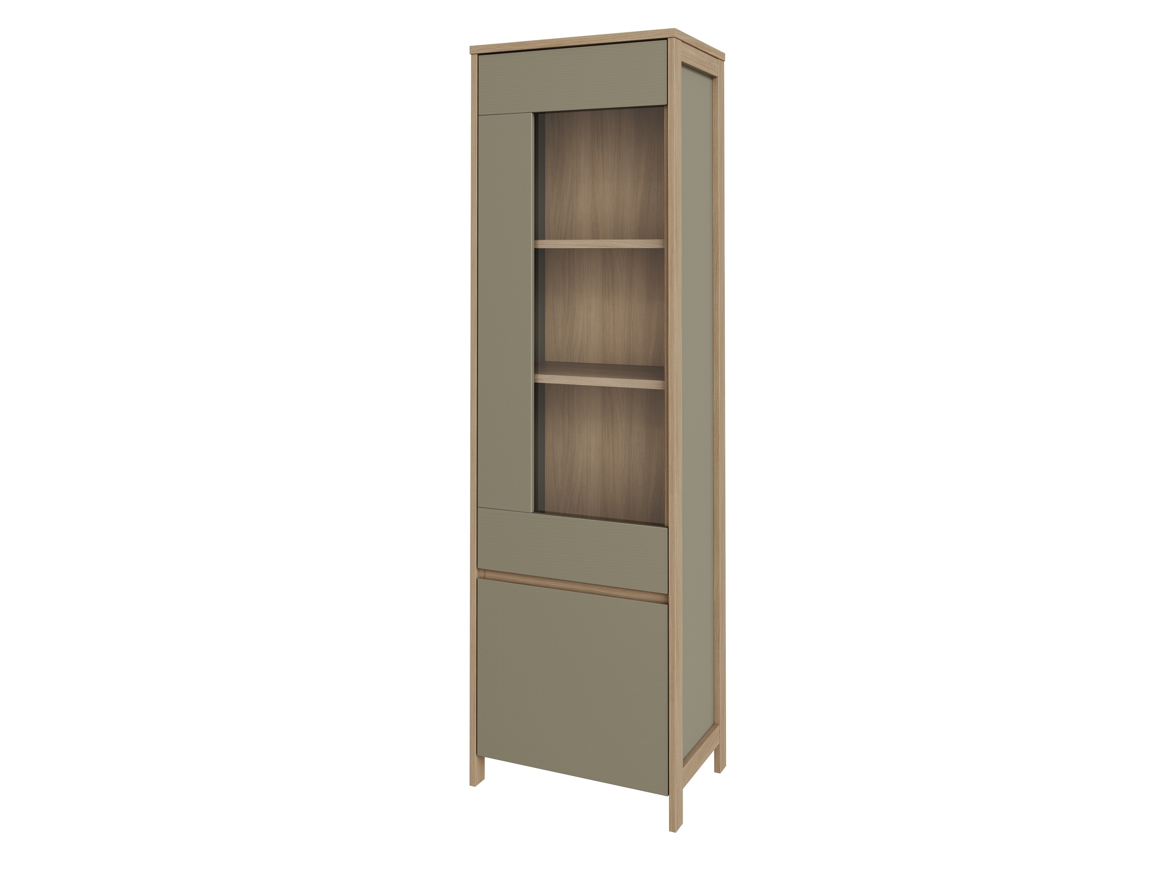 Polica Fermaru 101 (Zagasito zelena + Hrast)