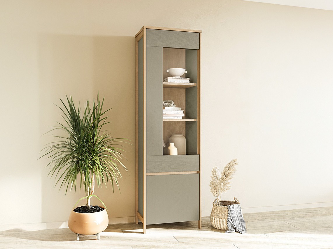 Polica Fermaru 101 (Zagasito zelena + Hrast)