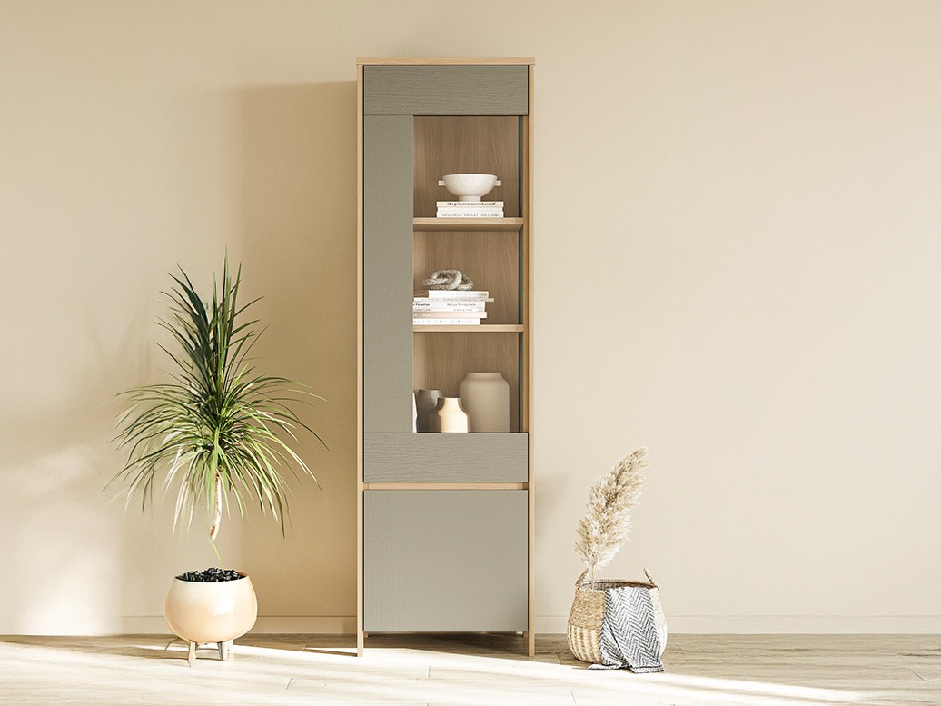 Polica Fermaru 101 (Zagasito zelena + Hrast)