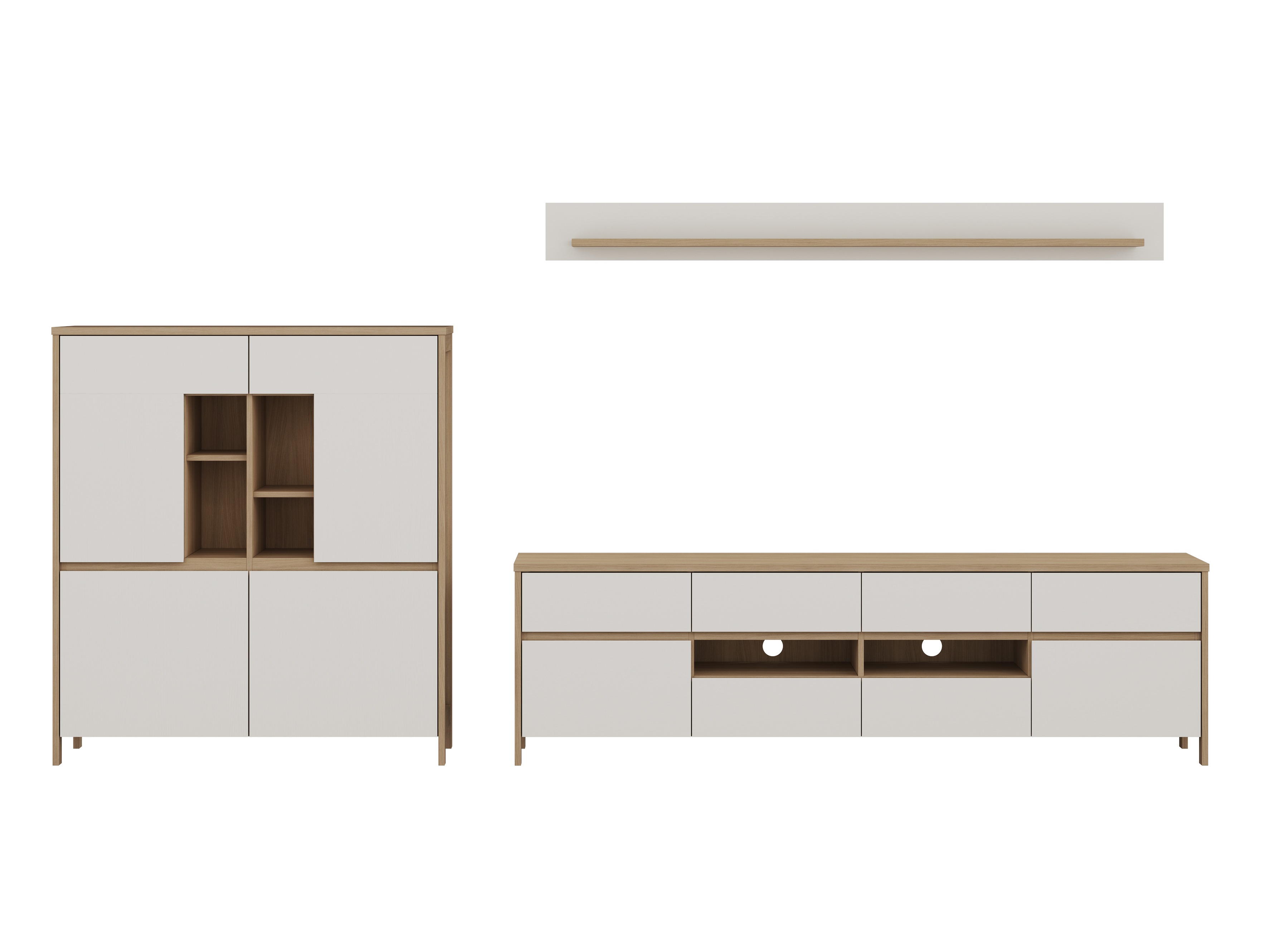 Dnevni boravak Fermaru 112 (Bijela + Hrast)