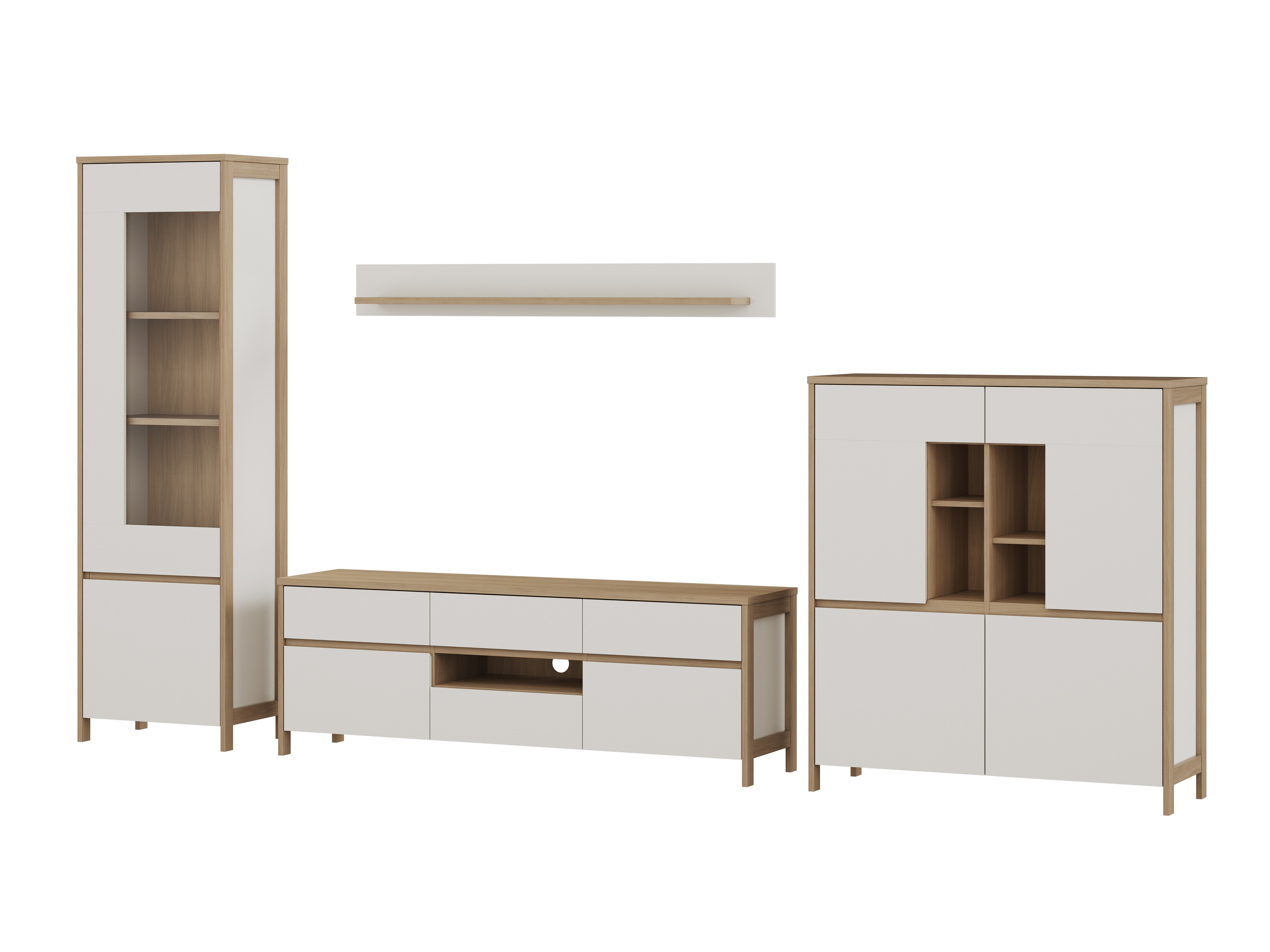 Set za dnevni boravak Fermaru 110 (Bijela + Hrast)