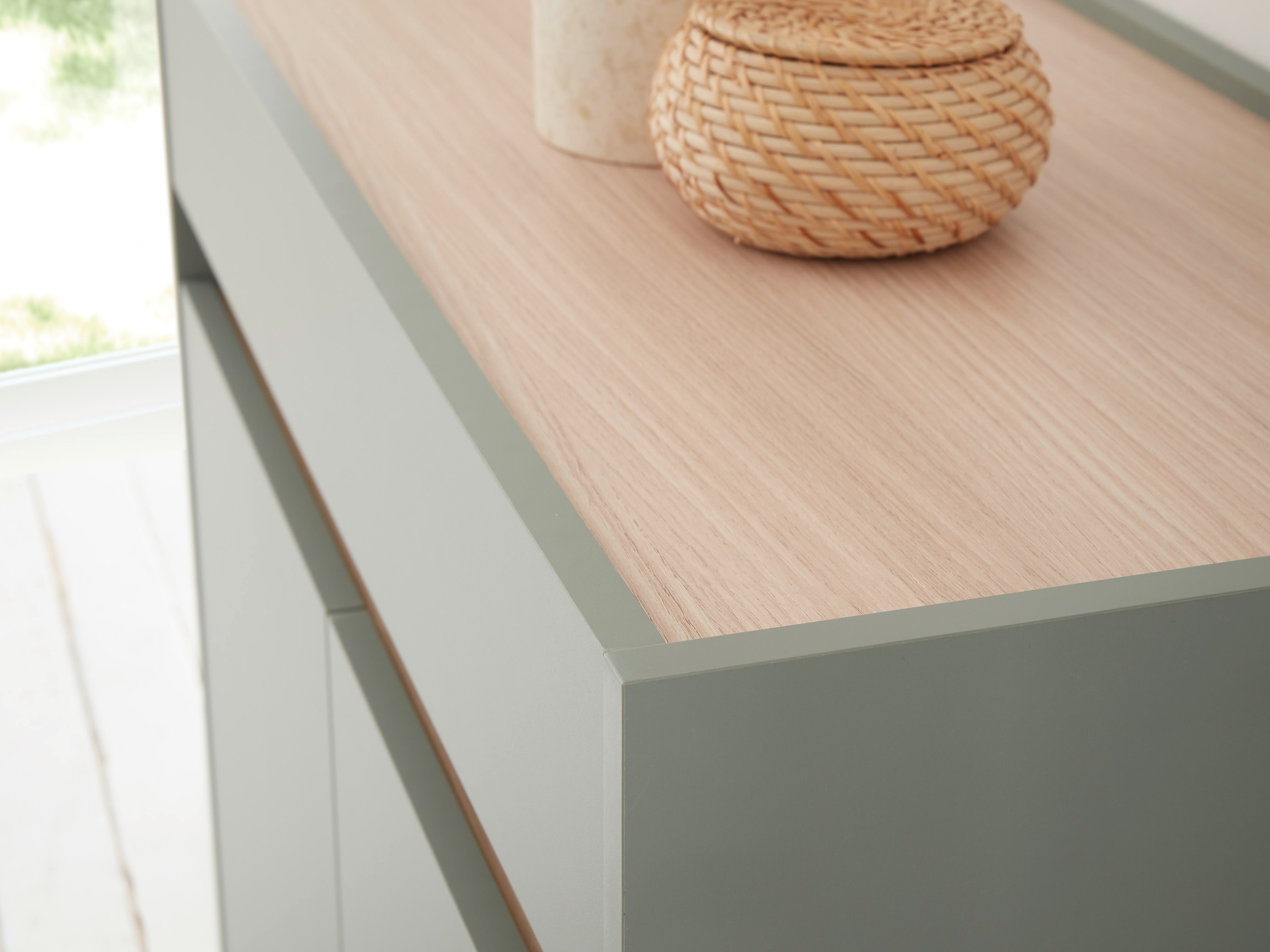 Komoda Elbsori 110 (Zelena + Hrast)