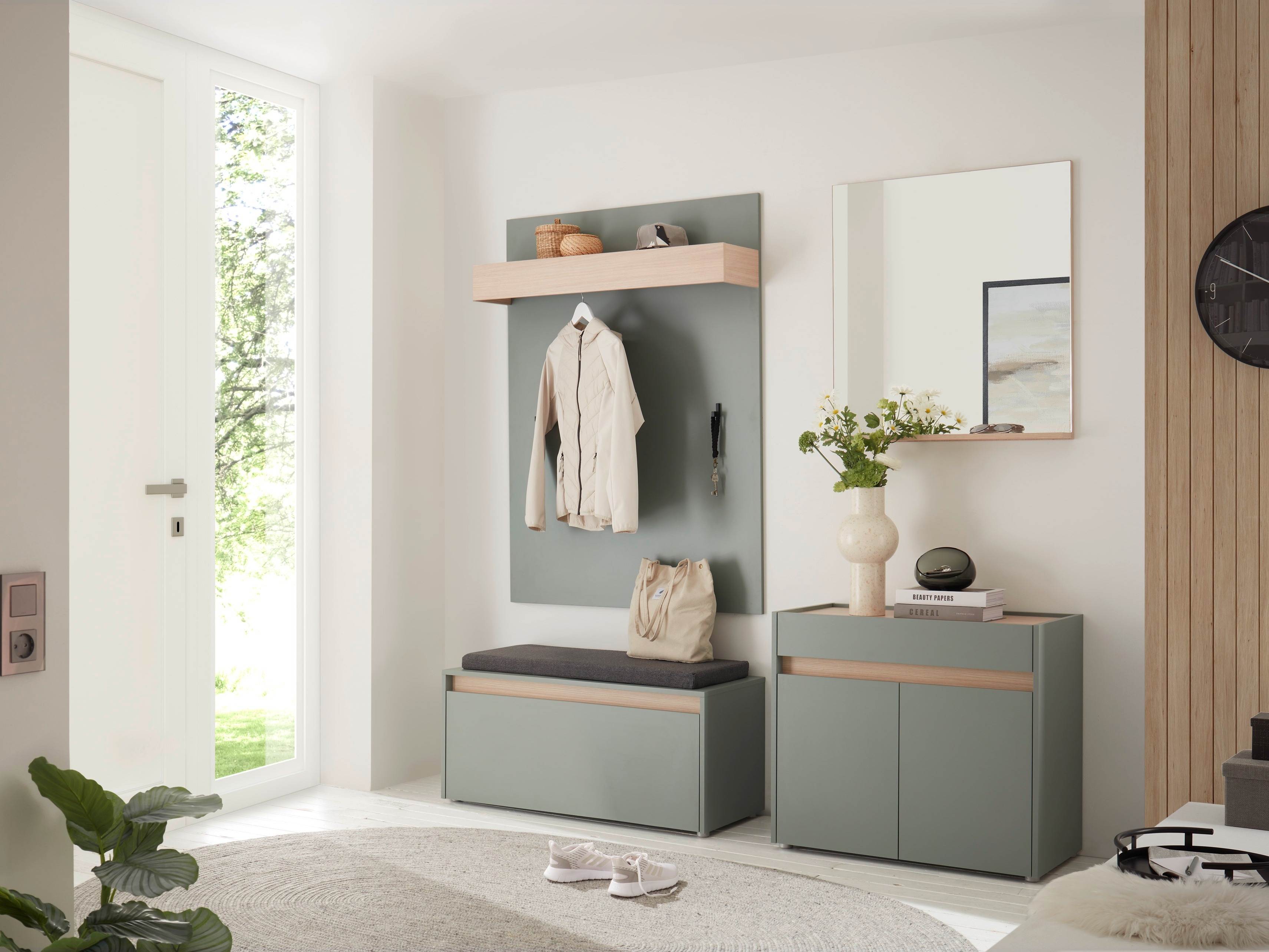 Komoda Elbsori 110 (Zelena + Hrast)