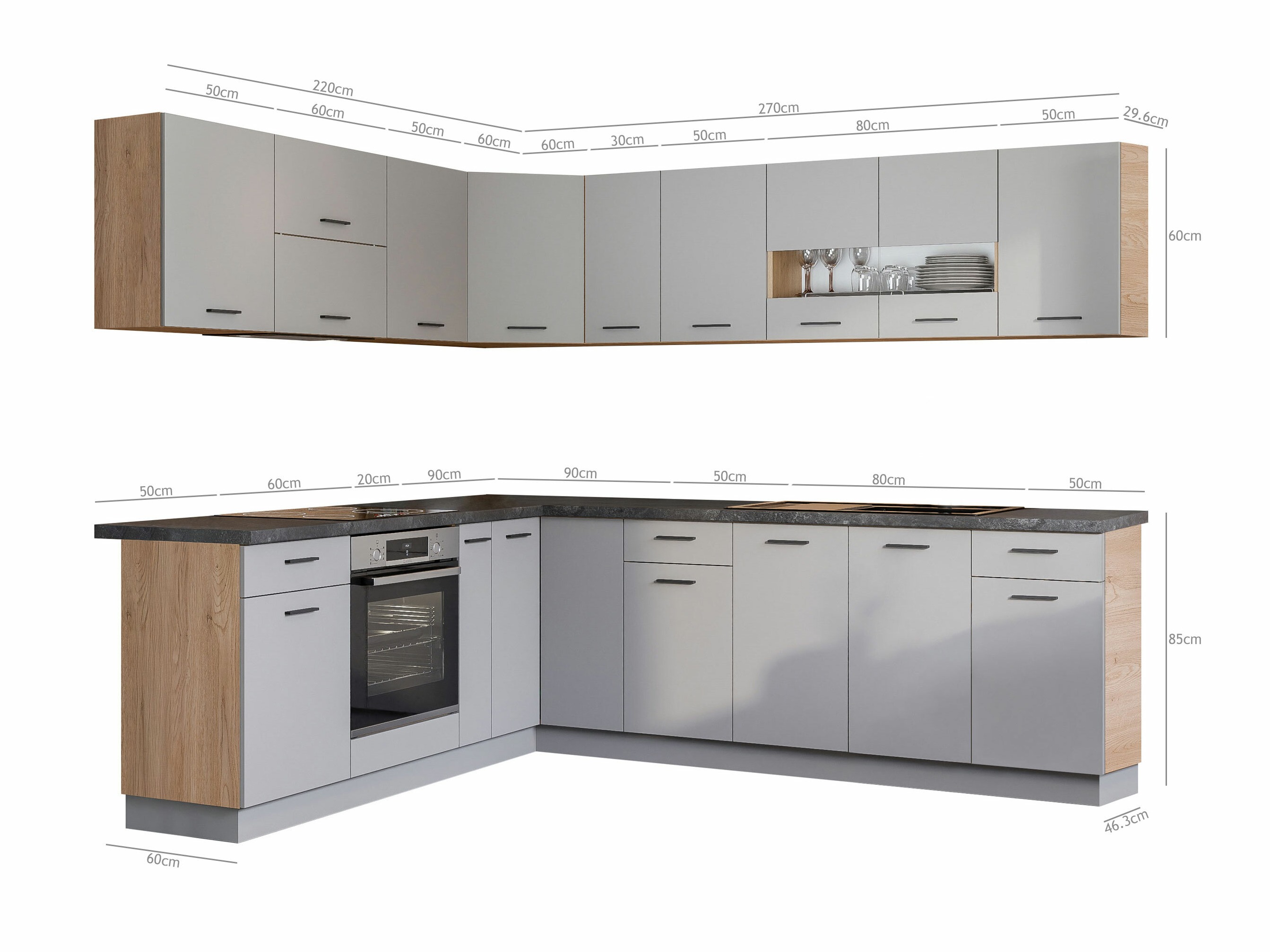 Modularan kuhinjski set Ati Grey 131