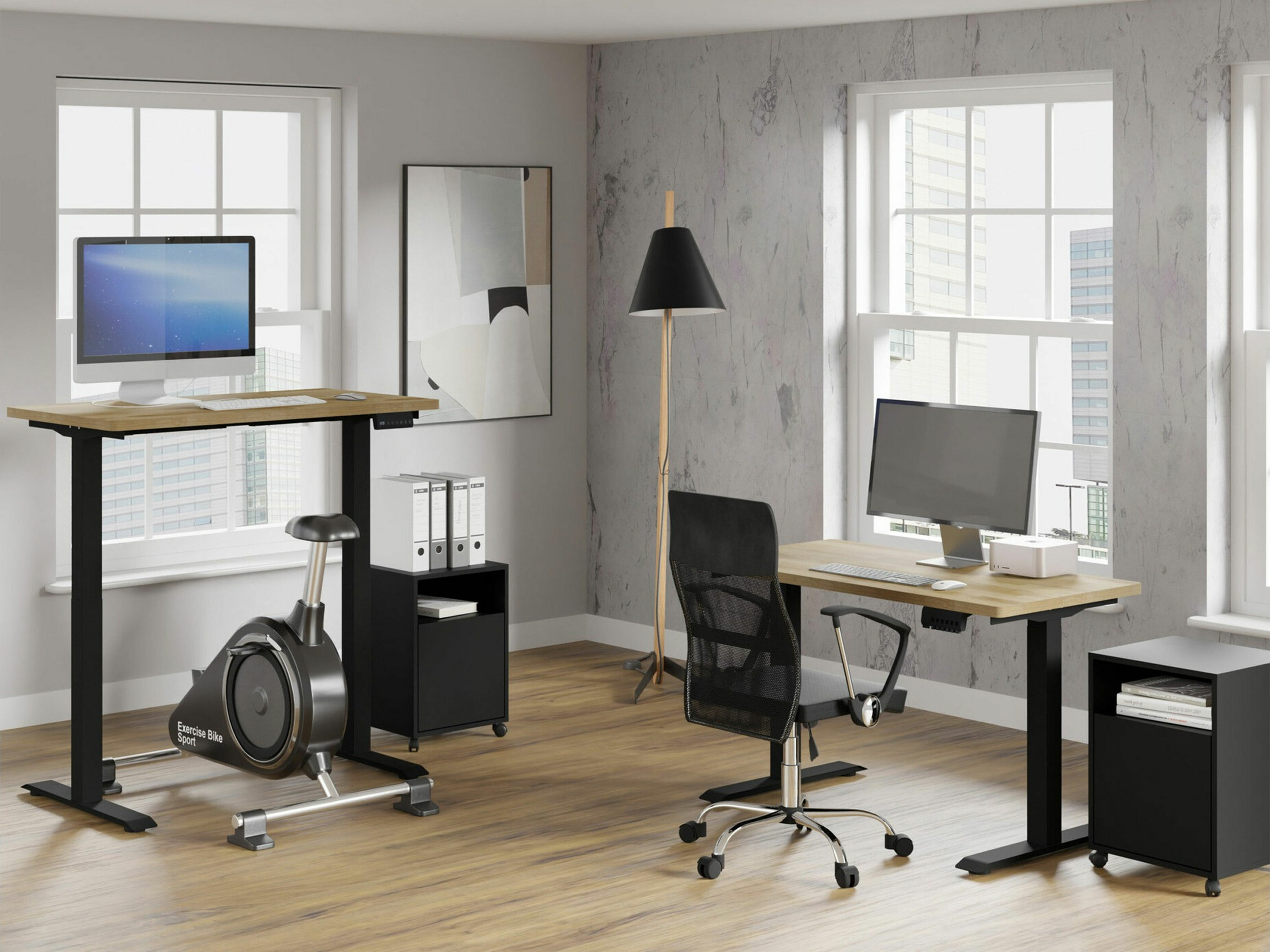 Radni stol podesiv po visini Buffalo 200 (Crna)