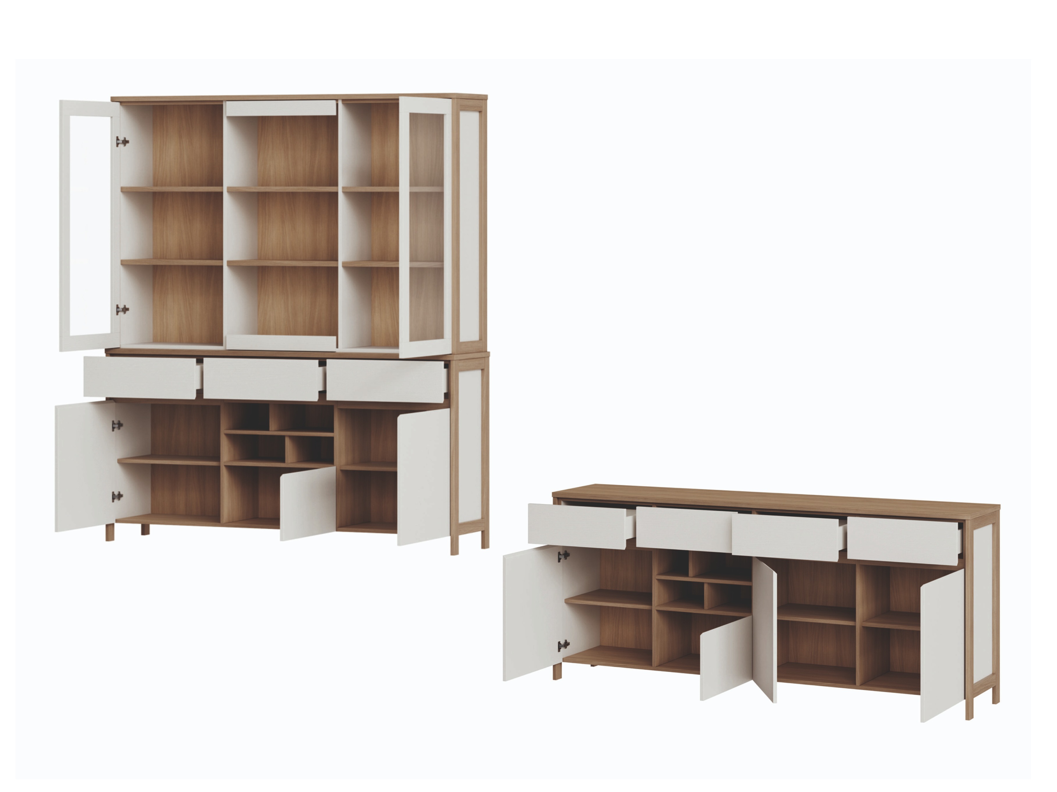 Set namještaja Fermaru 114 (Bijela + Hrast)