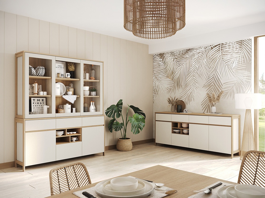 Set namještaja Fermaru 114 (Bijela + Hrast)