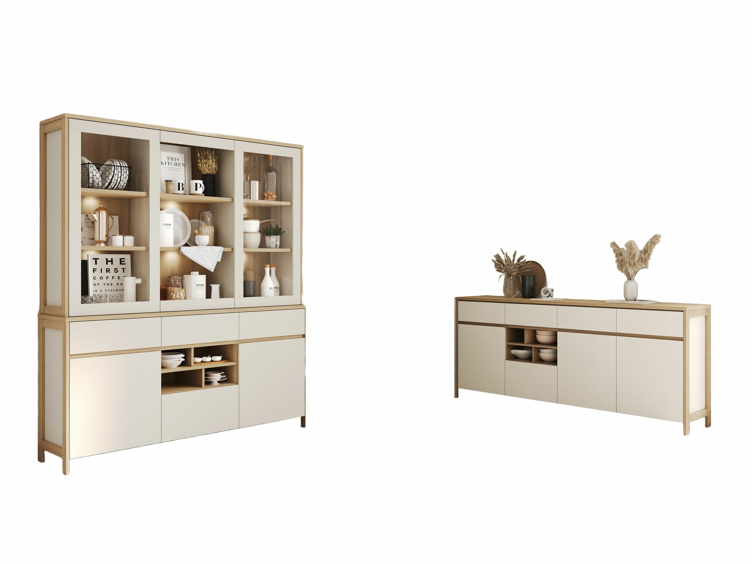 Set namještaja Fermaru 114 (Bijela + Hrast)