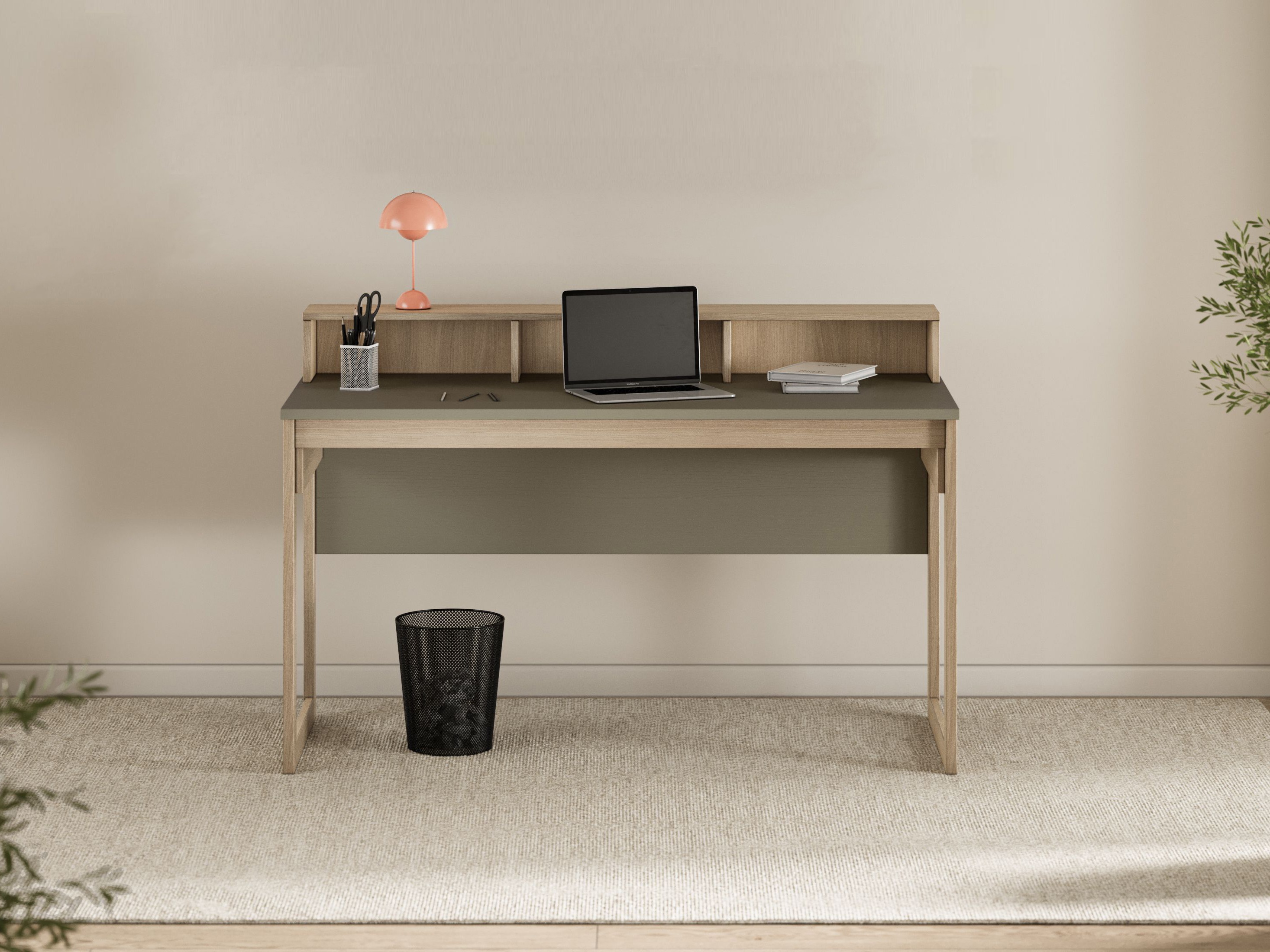 Uredski stol Fermaru 115 (Zagasito zelena + Hrast)