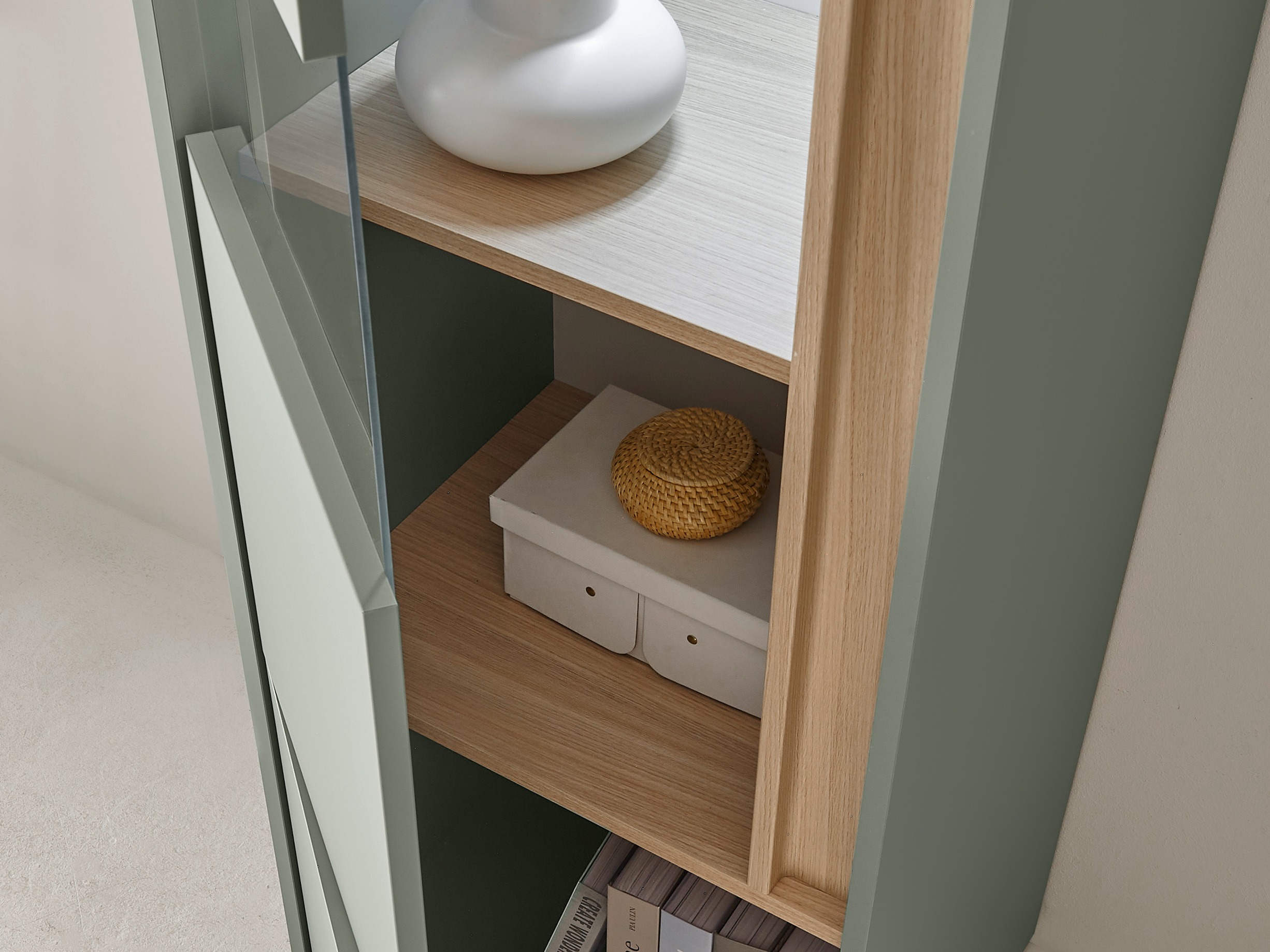 Polica Elbsori 102 (Zelena + Hrast)