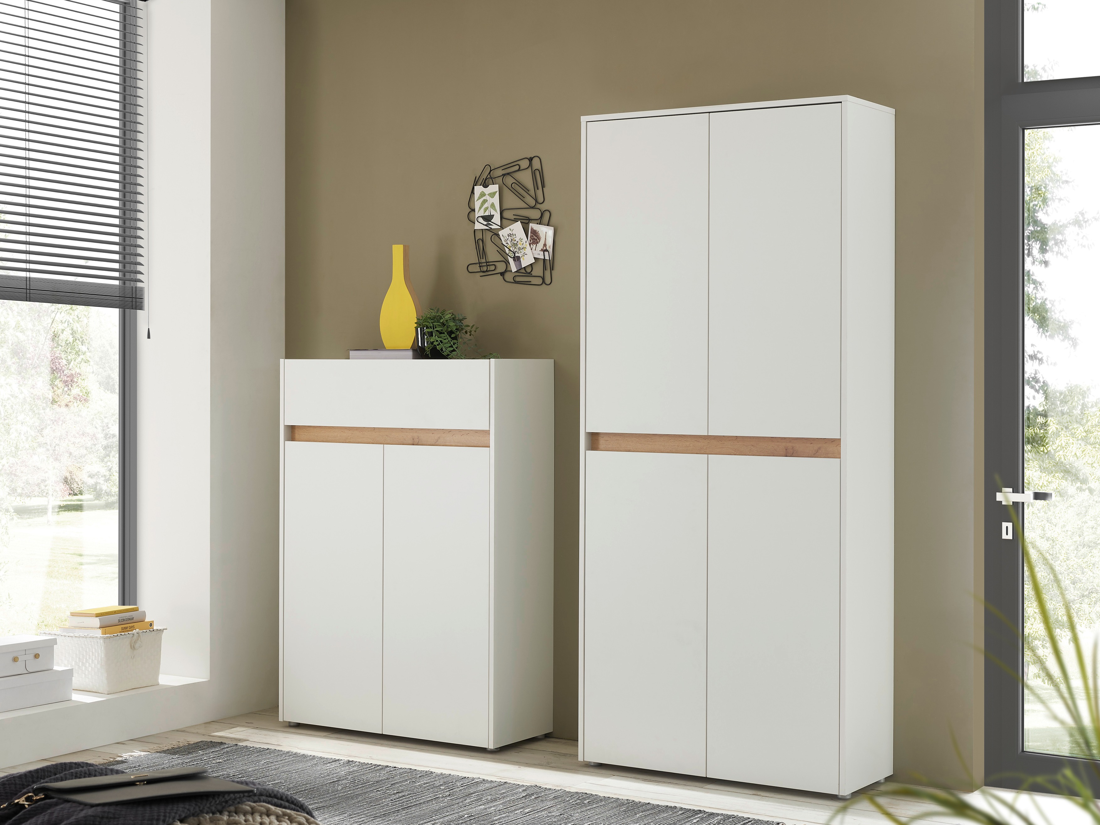 Polica Elbsori 174 (Bijela + Hrast Wotan)