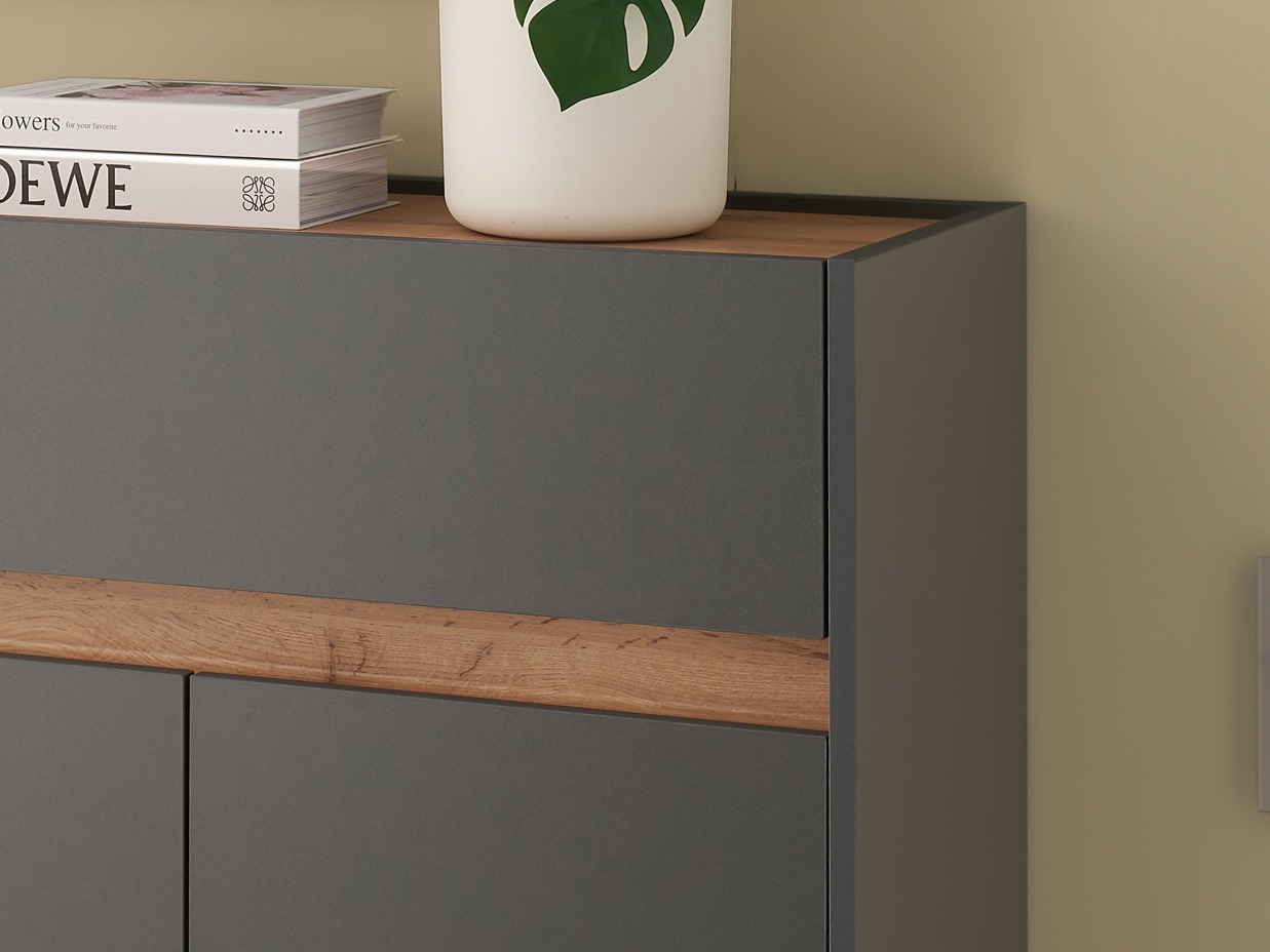 Polica za cipele Elbsori 173 (Antracit + Hrast Wotan)