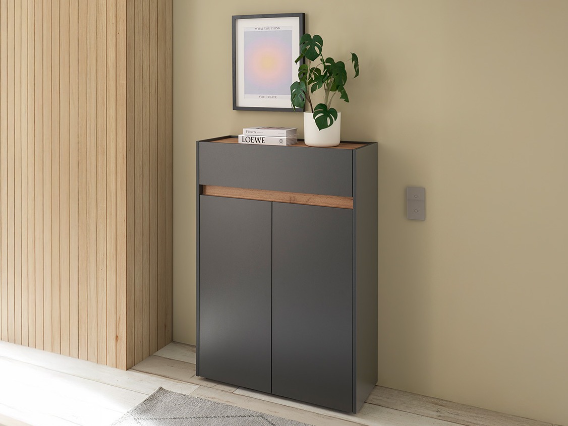 Polica za cipele Elbsori 173 (Antracit + Hrast Wotan)