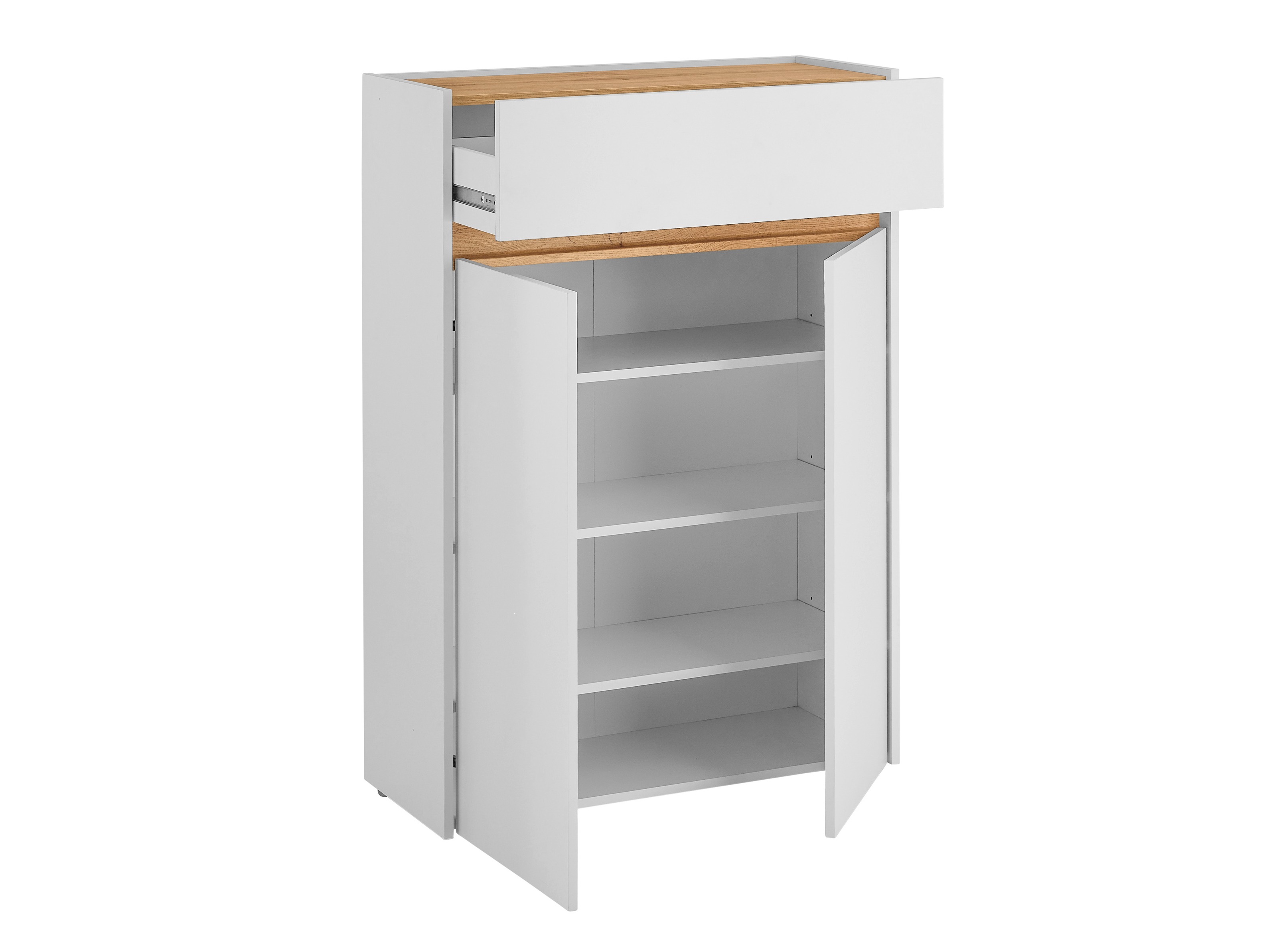 Polica za cipele Elbsori 173 (Bijela + Hrast Wotan)