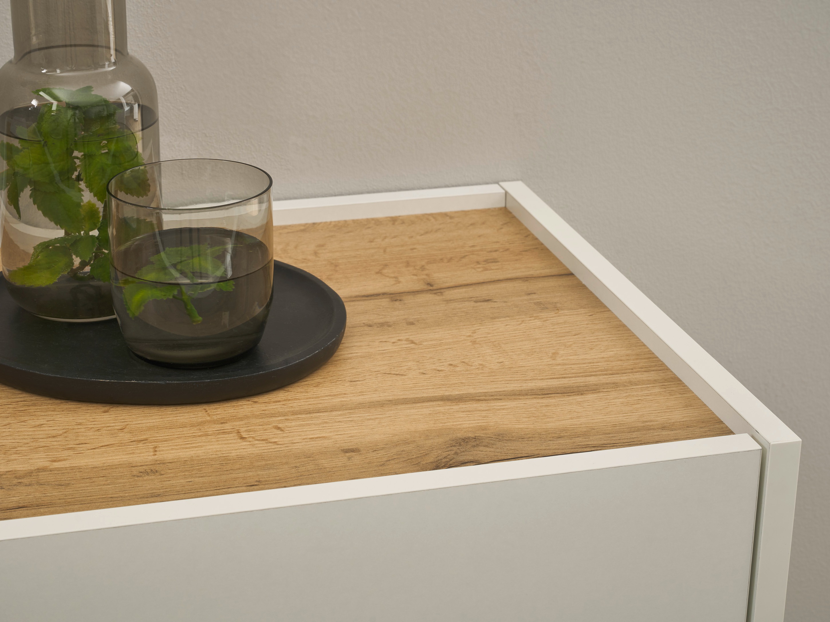 Polica za cipele Elbsori 173 (Bijela + Hrast Wotan)