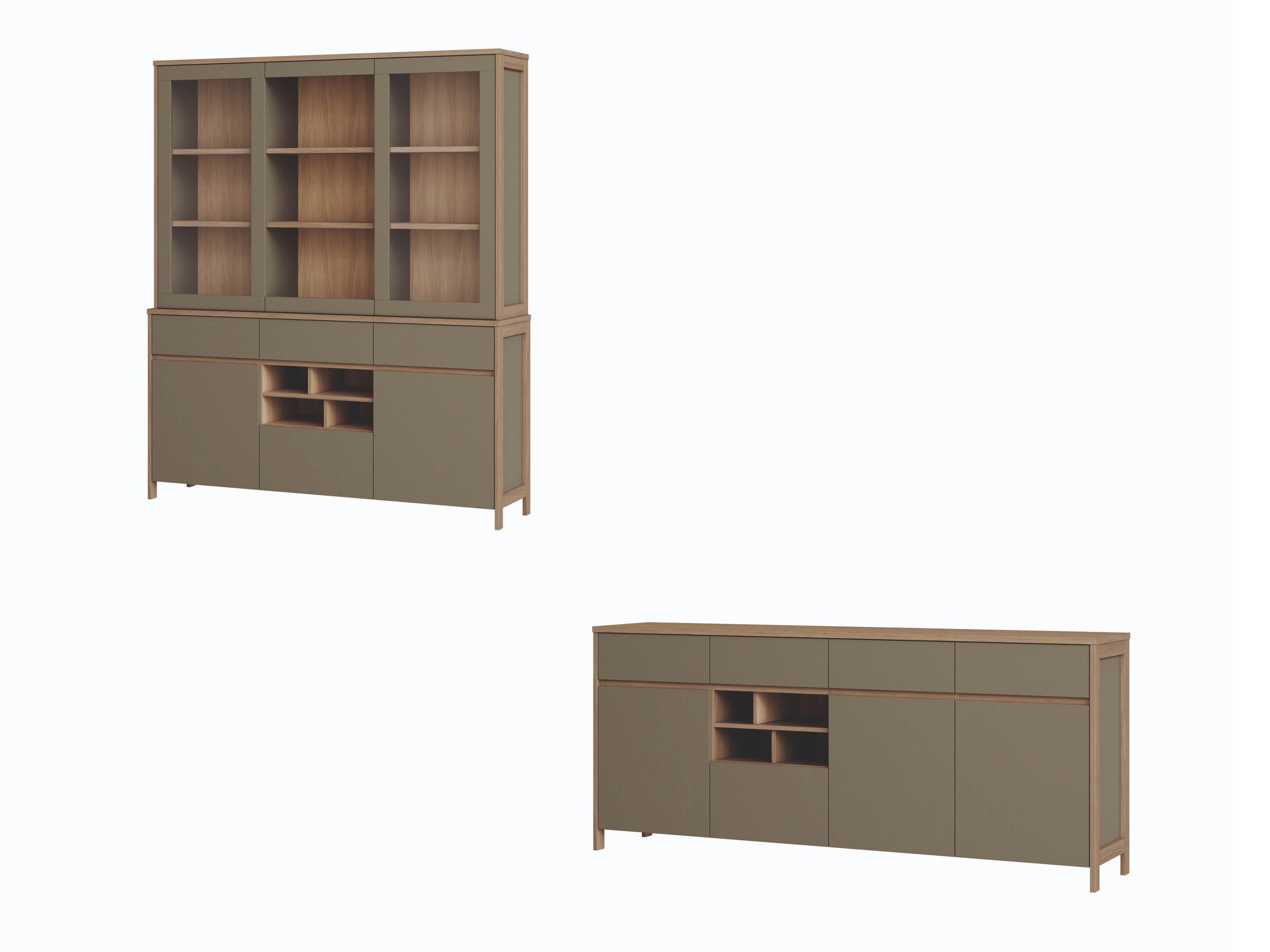 Set namještaja Fermaru 114 (Zagasito zelena + Hrast)