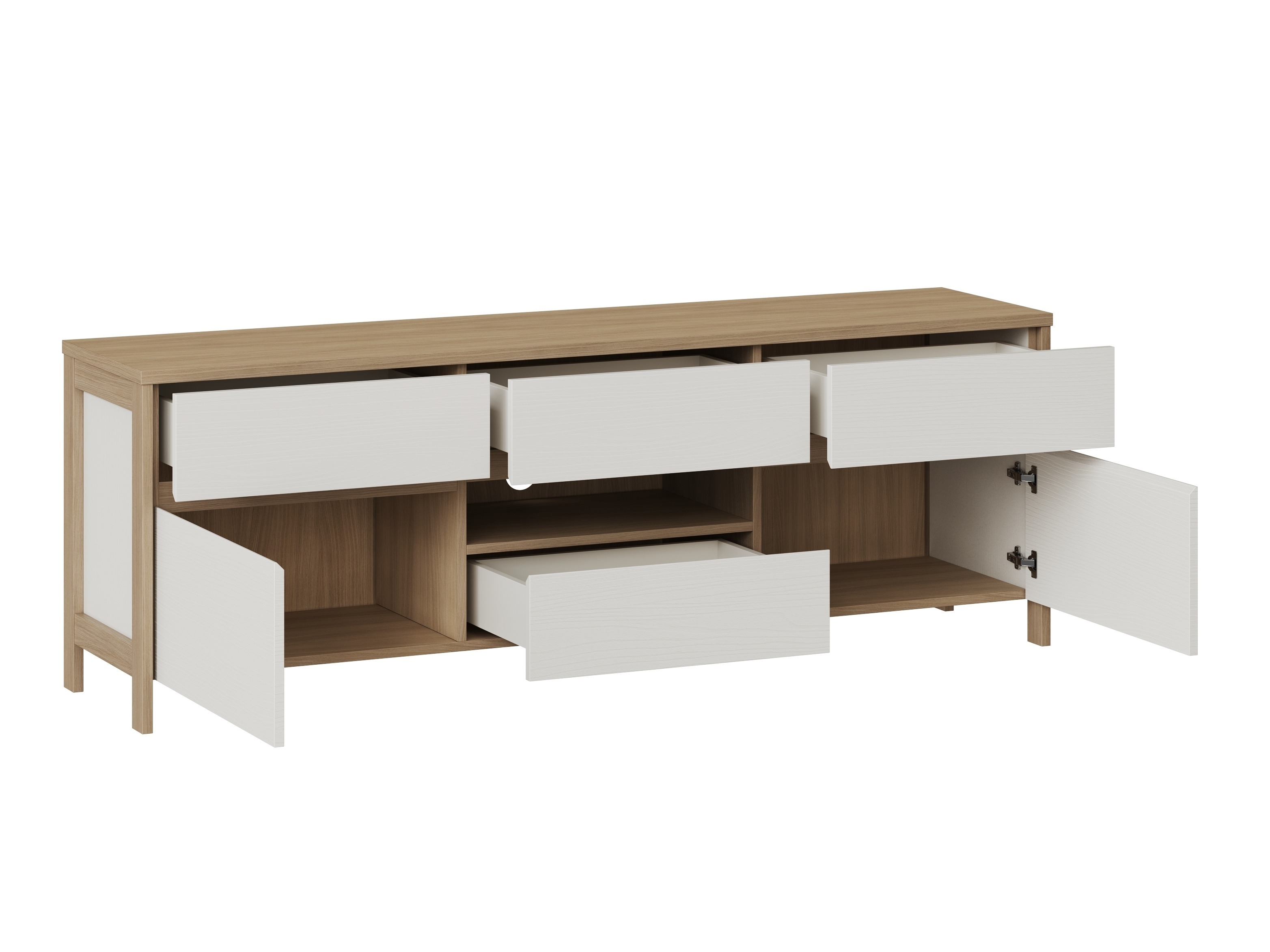 Set za dnevni boravak Fermaru 110 (Bijela + Hrast)