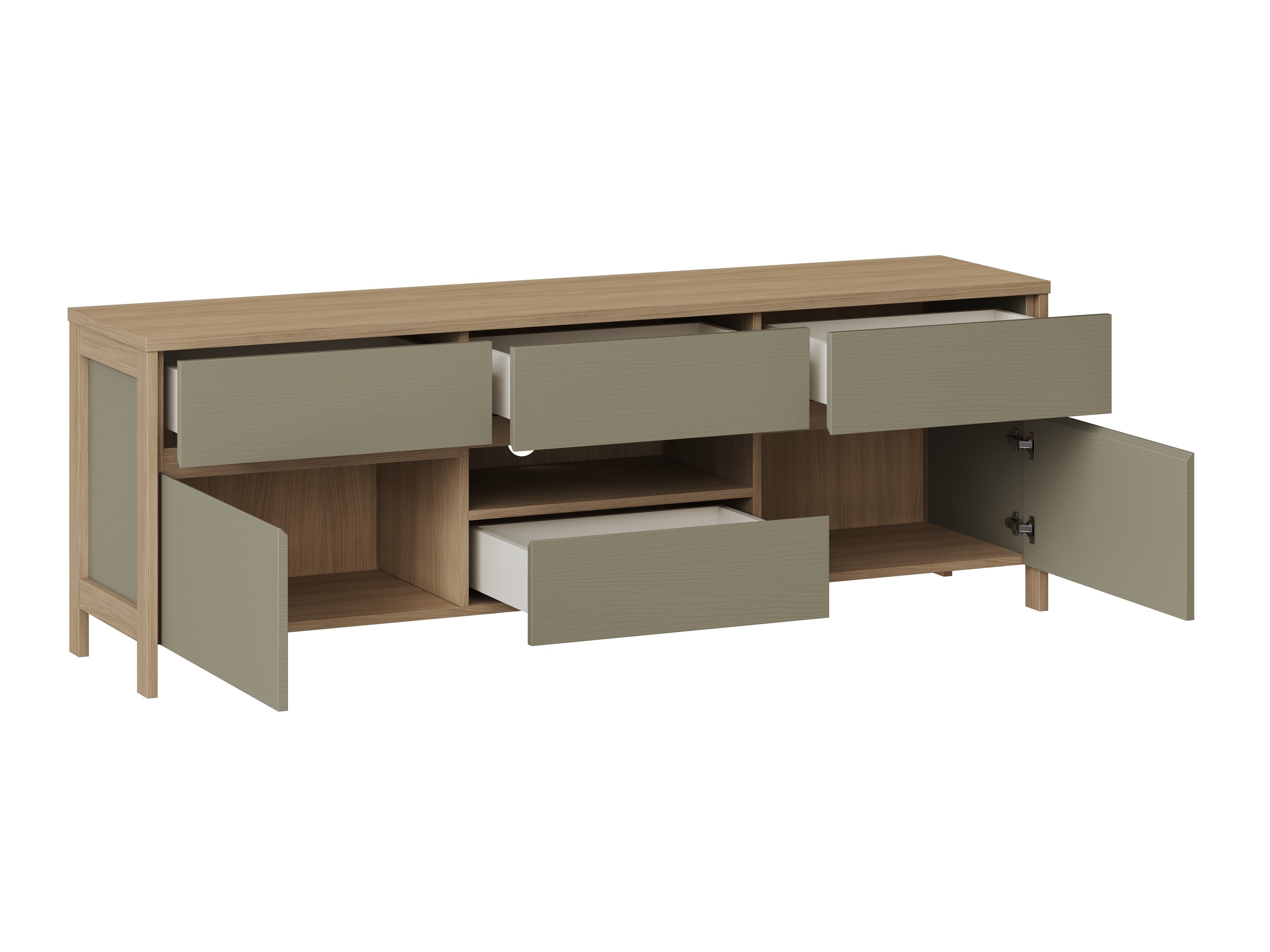 Set za dnevni boravak Fermaru 110 (Zagasito zelena + Hrast)