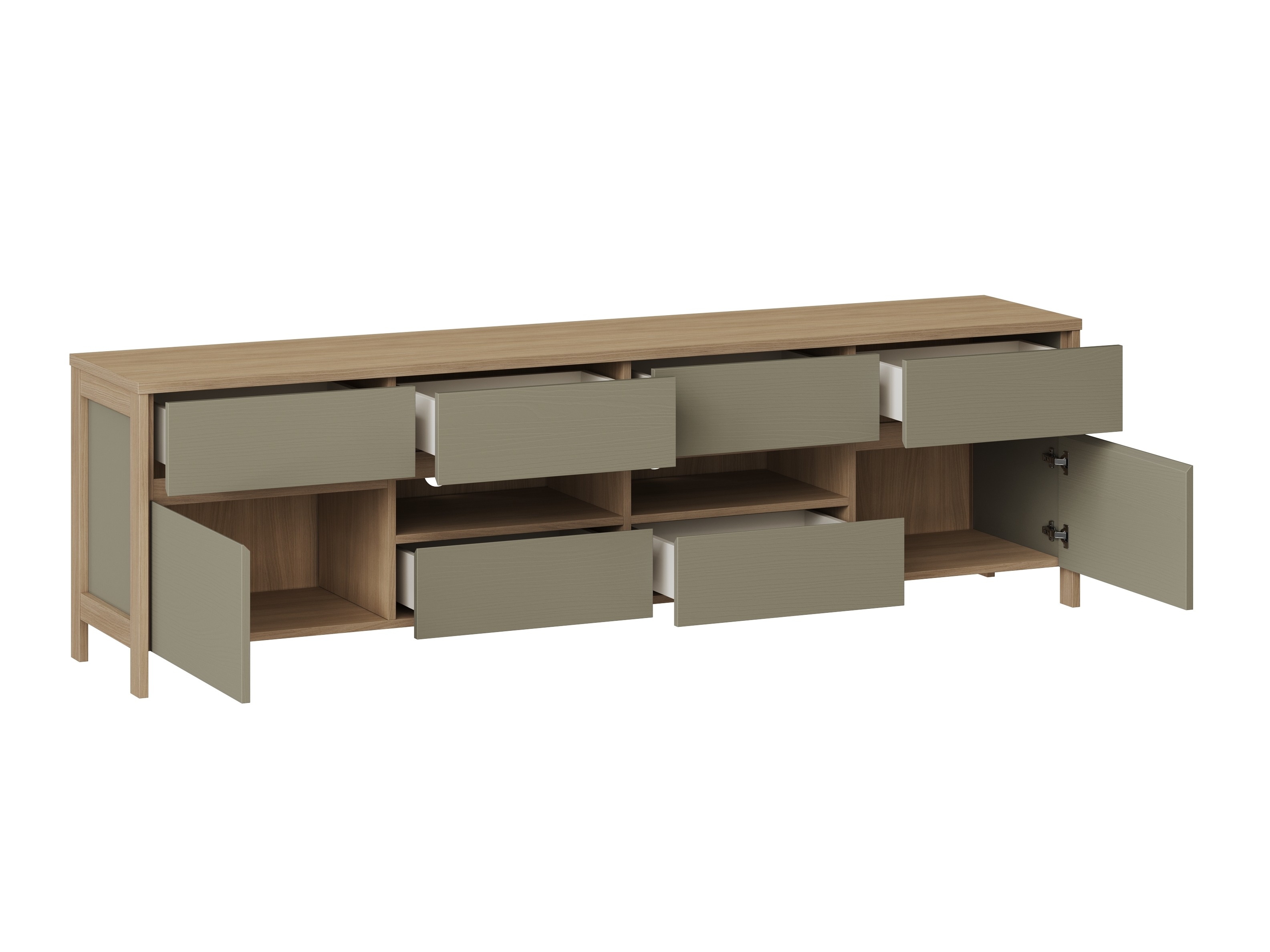 Set za dnevni boravak Fermaru 112 (Zagasito zelena + Hrast)