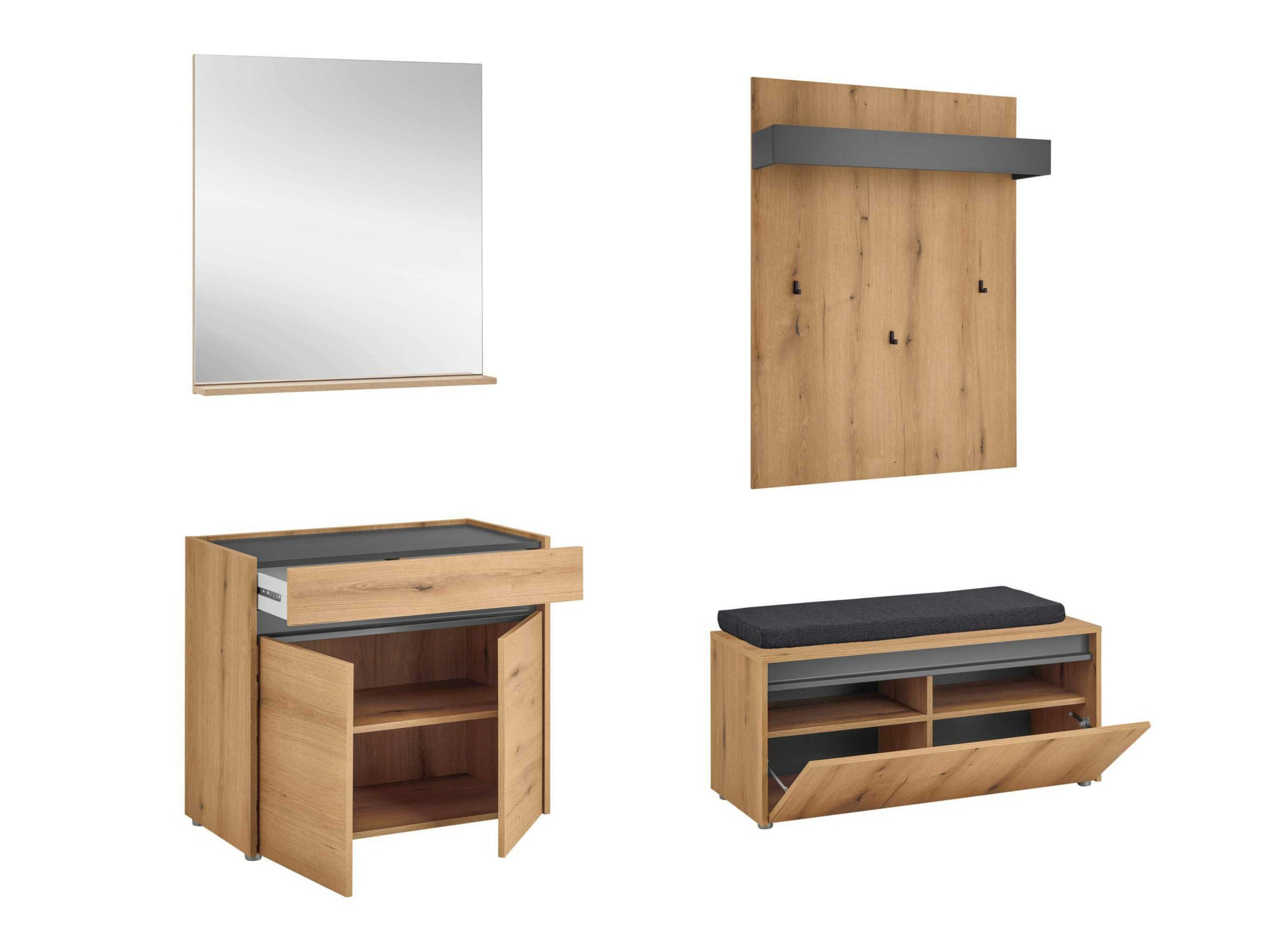 Set za hodnik Elbsori 168 (Hrast)