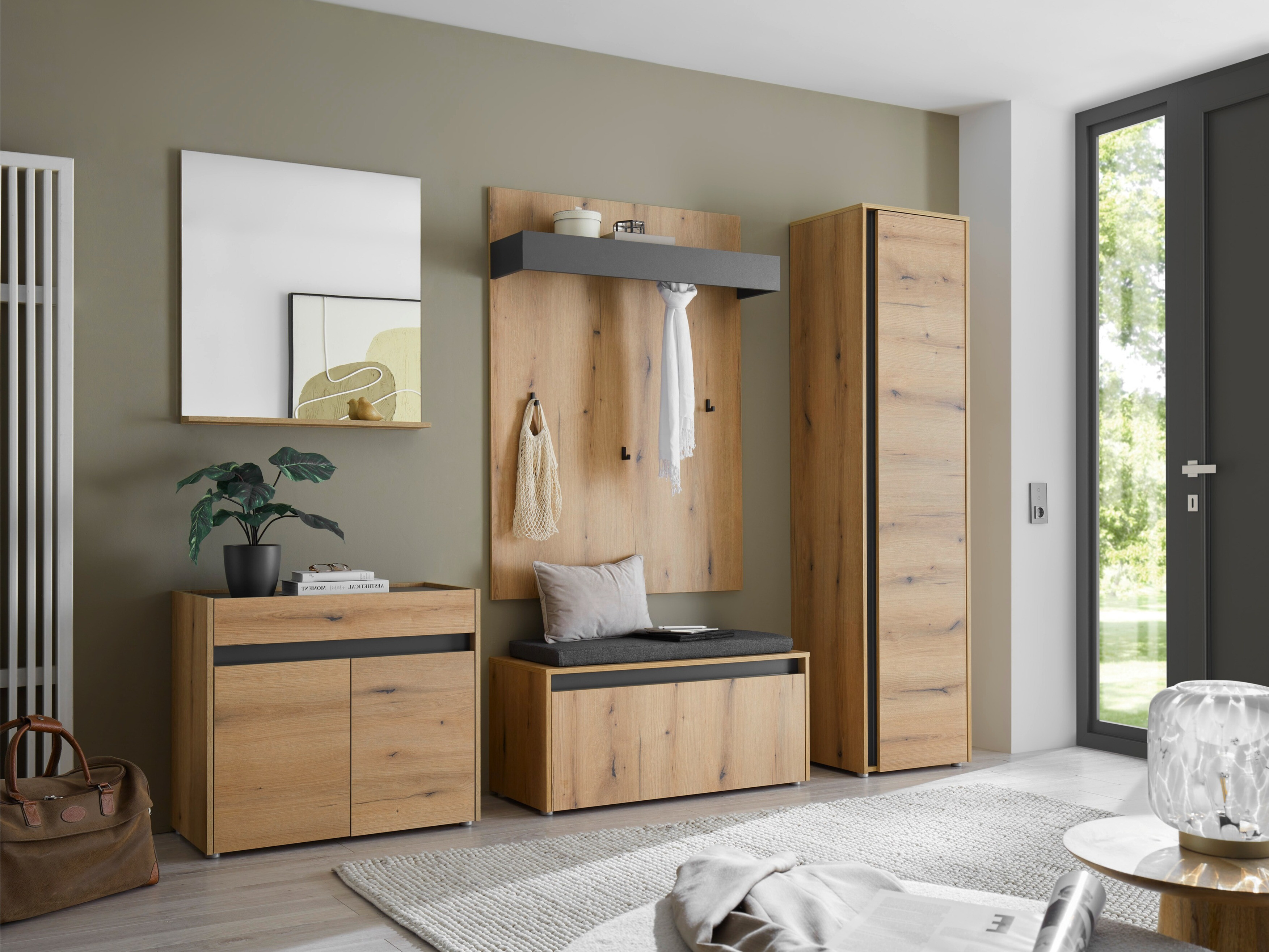 Set za hodnik Elbsori 168 (Hrast)