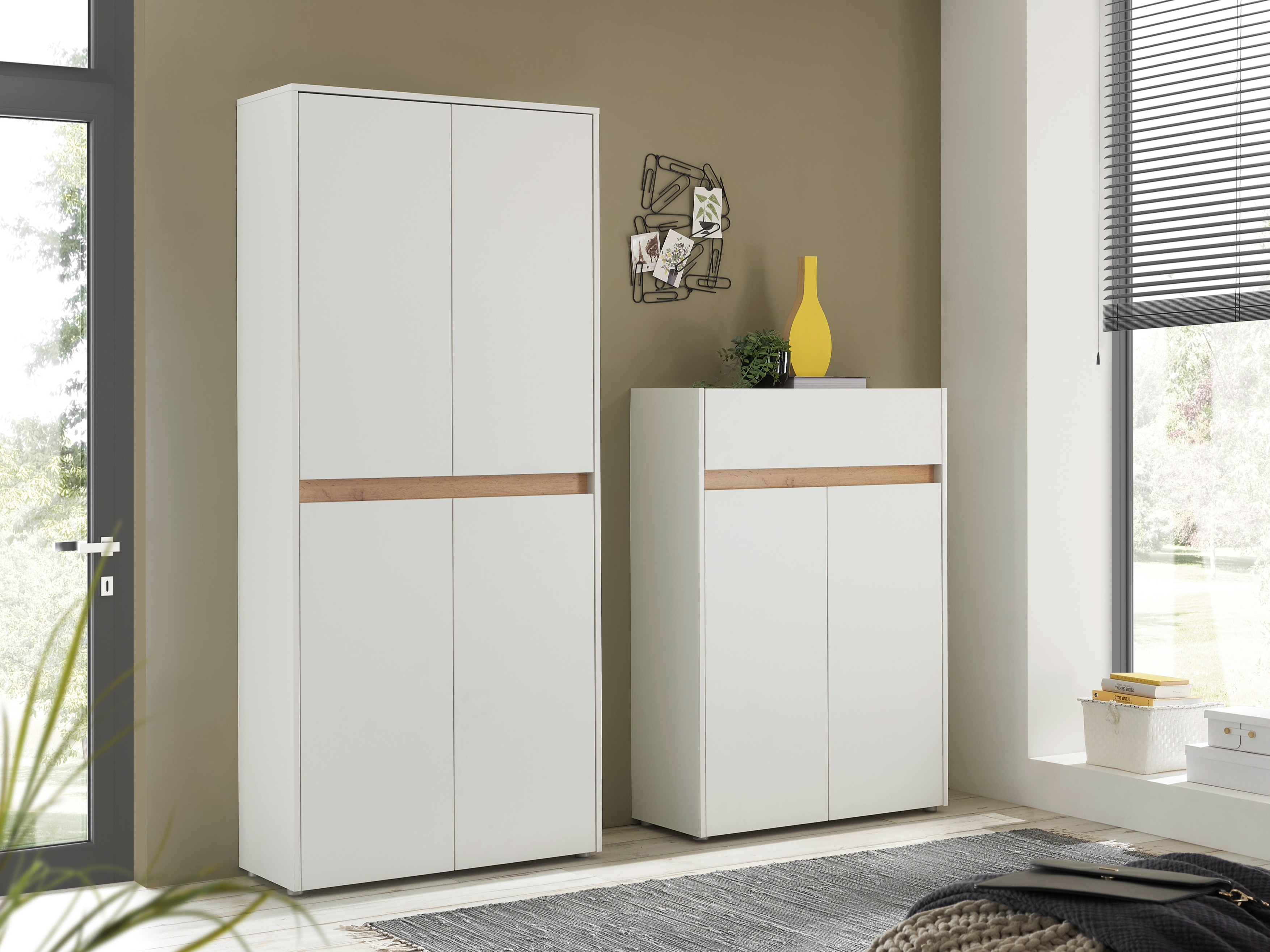 Set za hodnik Elbsori 175 (Bijela + Hrast Wotan)