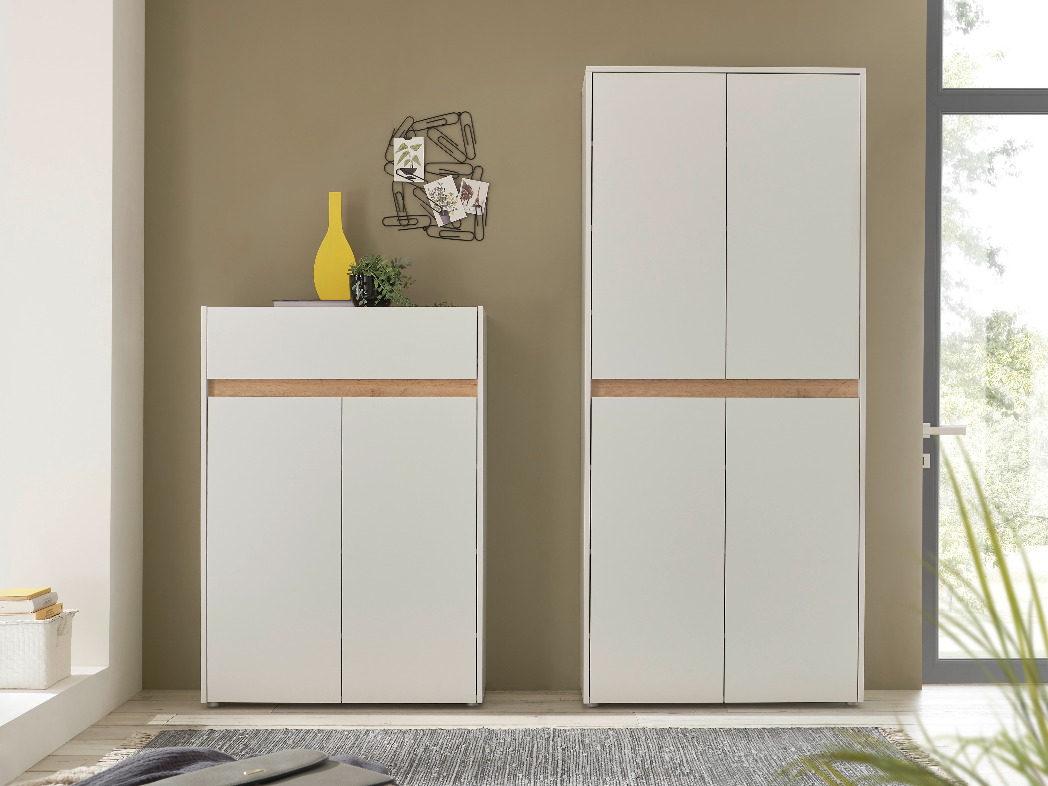 Set za hodnik Elbsori 175 (Bijela + Hrast Wotan)