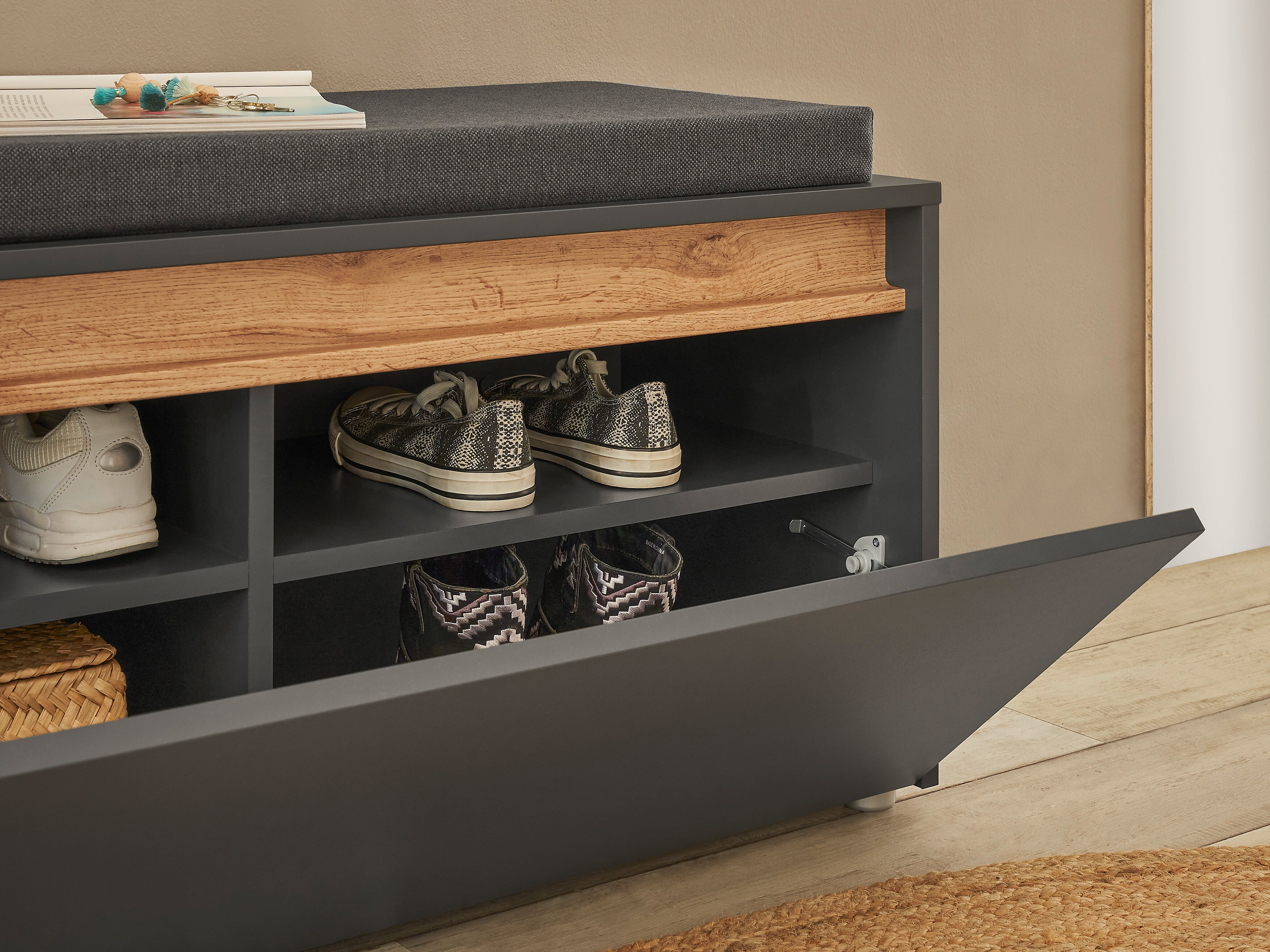 Set za hodnik Elbsori 176 (Antracit + Hrast Wotan)