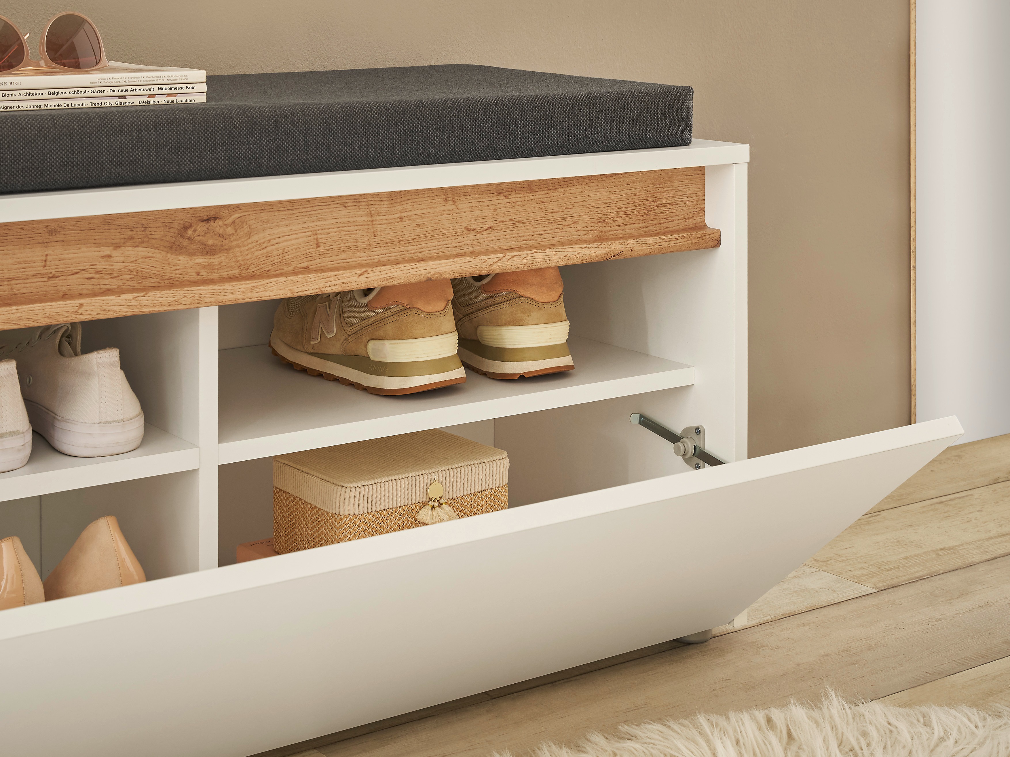 Set za hodnik Elbsori 177 (Bijela + Hrast Wotan)