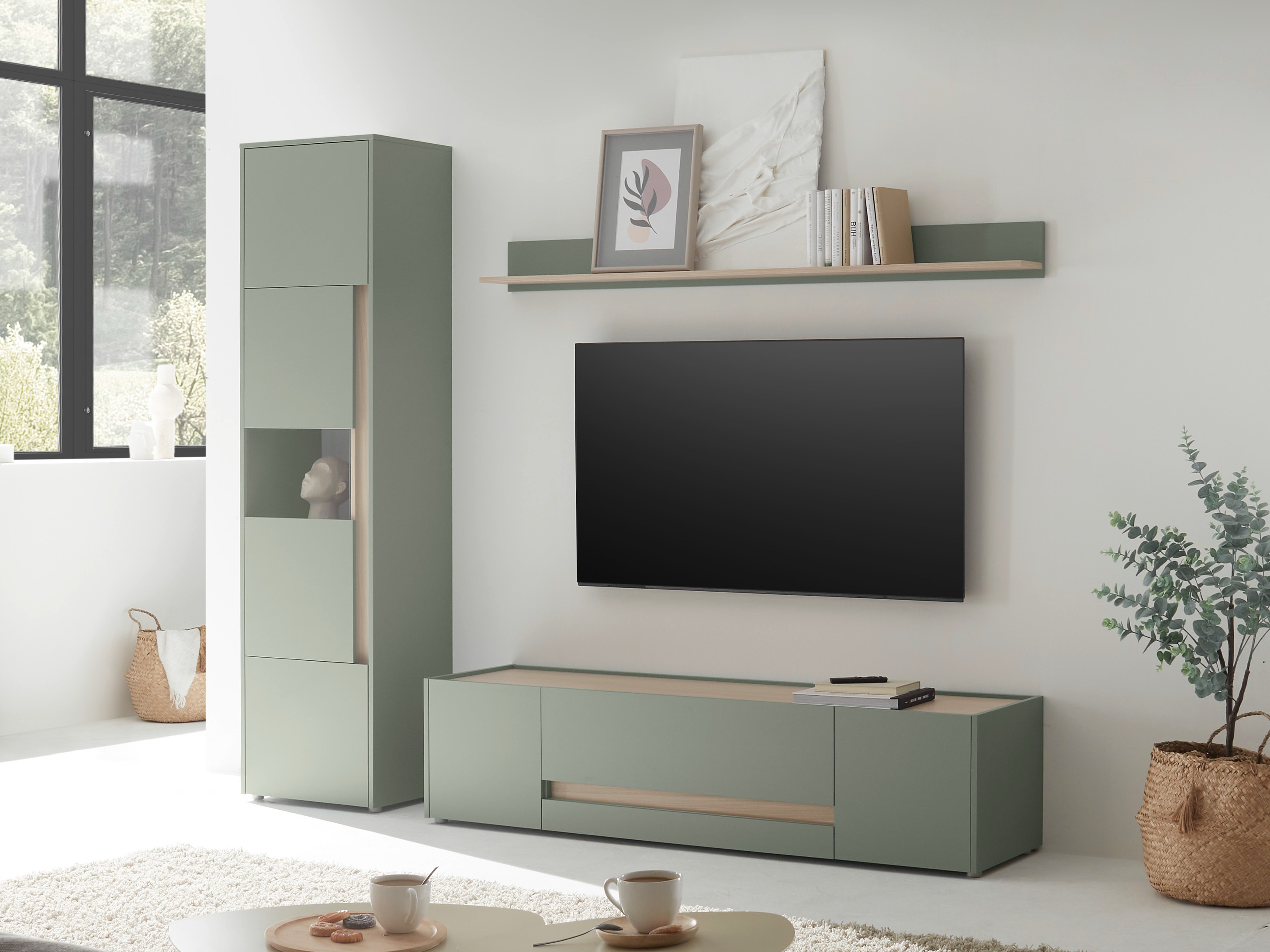 TV stol Elbsori 115 (Zelena + Hrast)