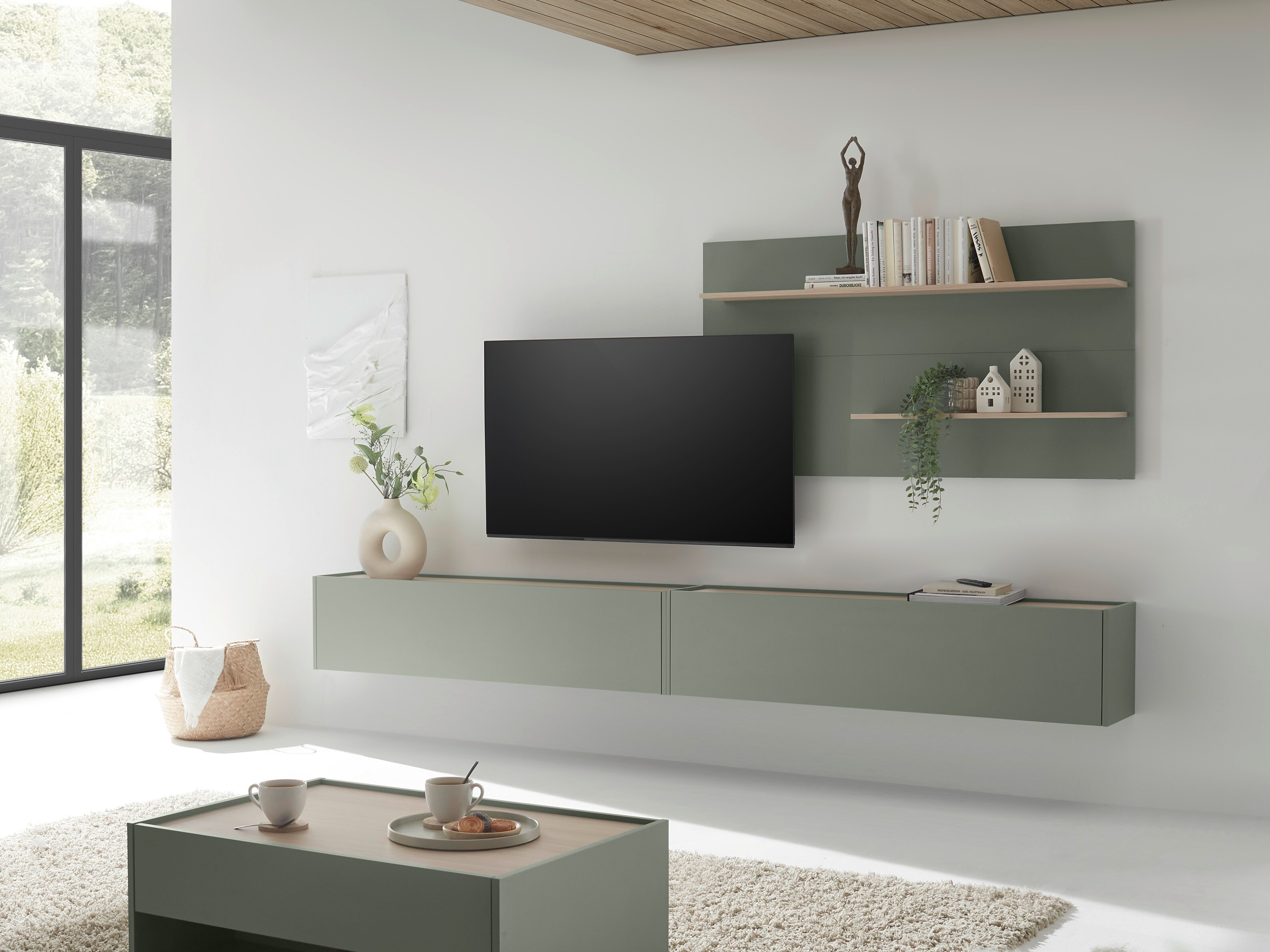 Set za dnevni boravak Elbsori 120 (Zelena + Hrast)