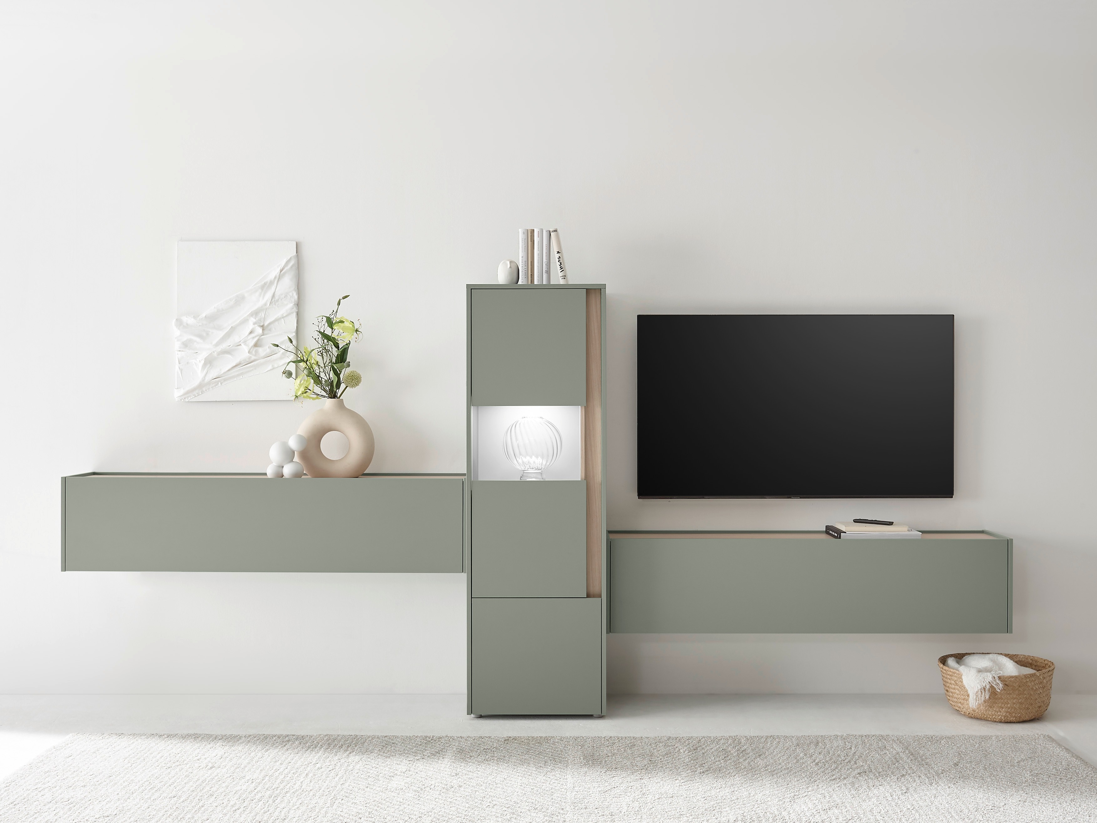 Set za dnevni boravak Elbsori 122 (Zelena + Hrast)